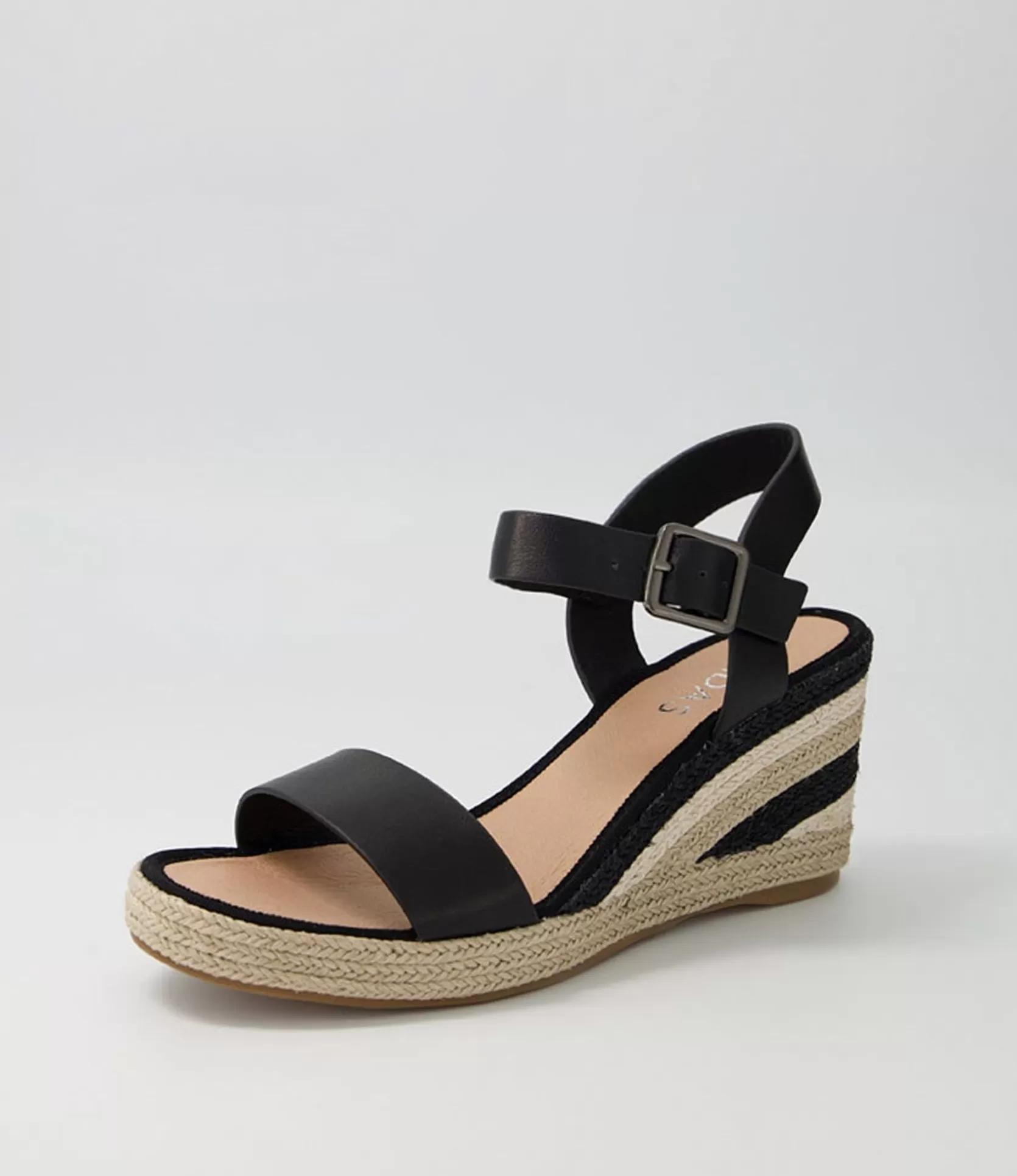 Sale Pako Black Multi Leather Espadrilles Women Wedges