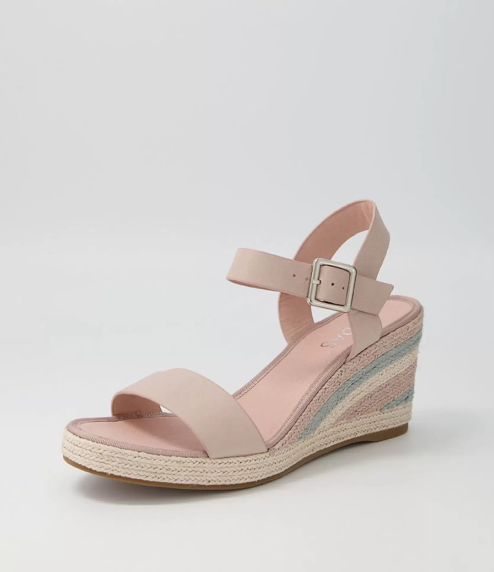 Hot Pako Pale Pink Multi Leather Espadrilles Women Wedges
