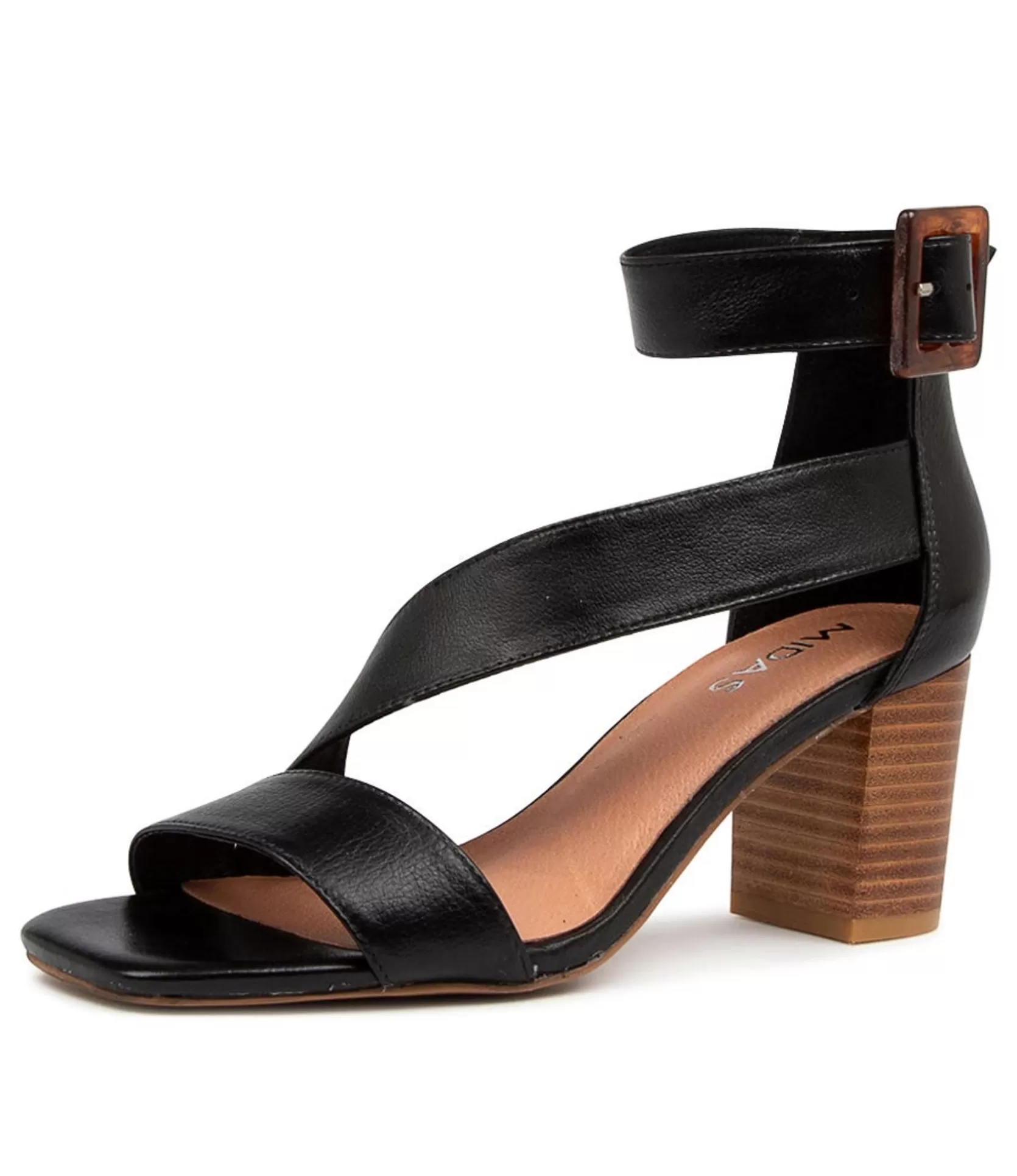 Best Perra Black Leather Women Heels