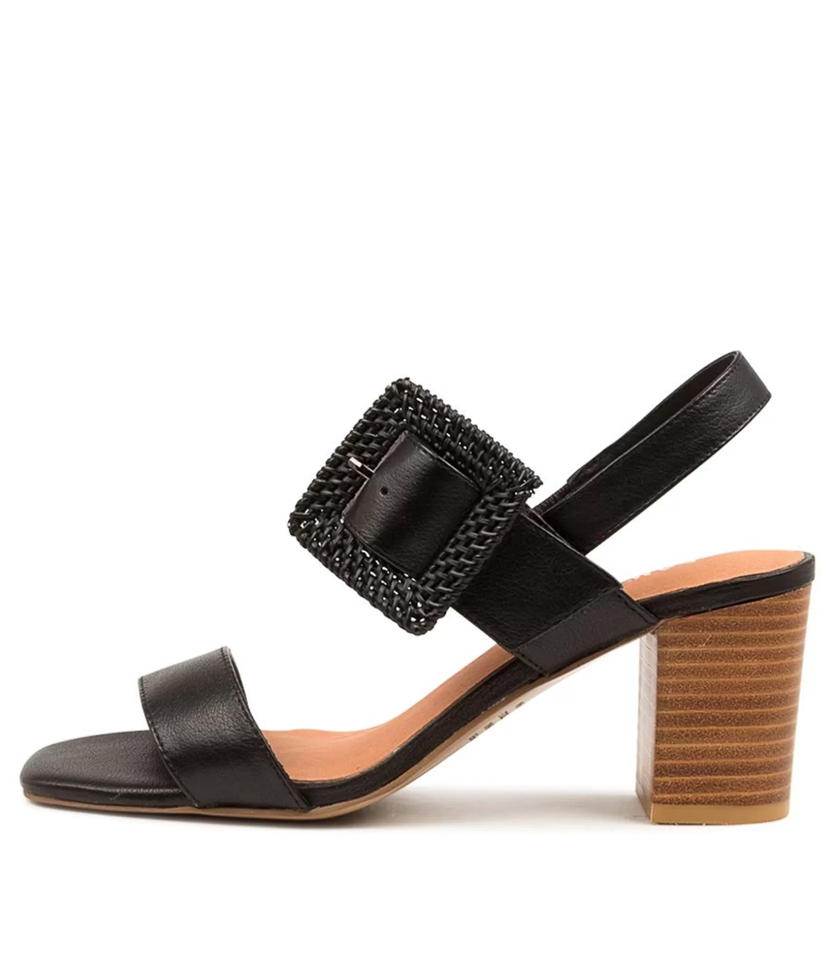 Best Pina Black Leather Women Heels