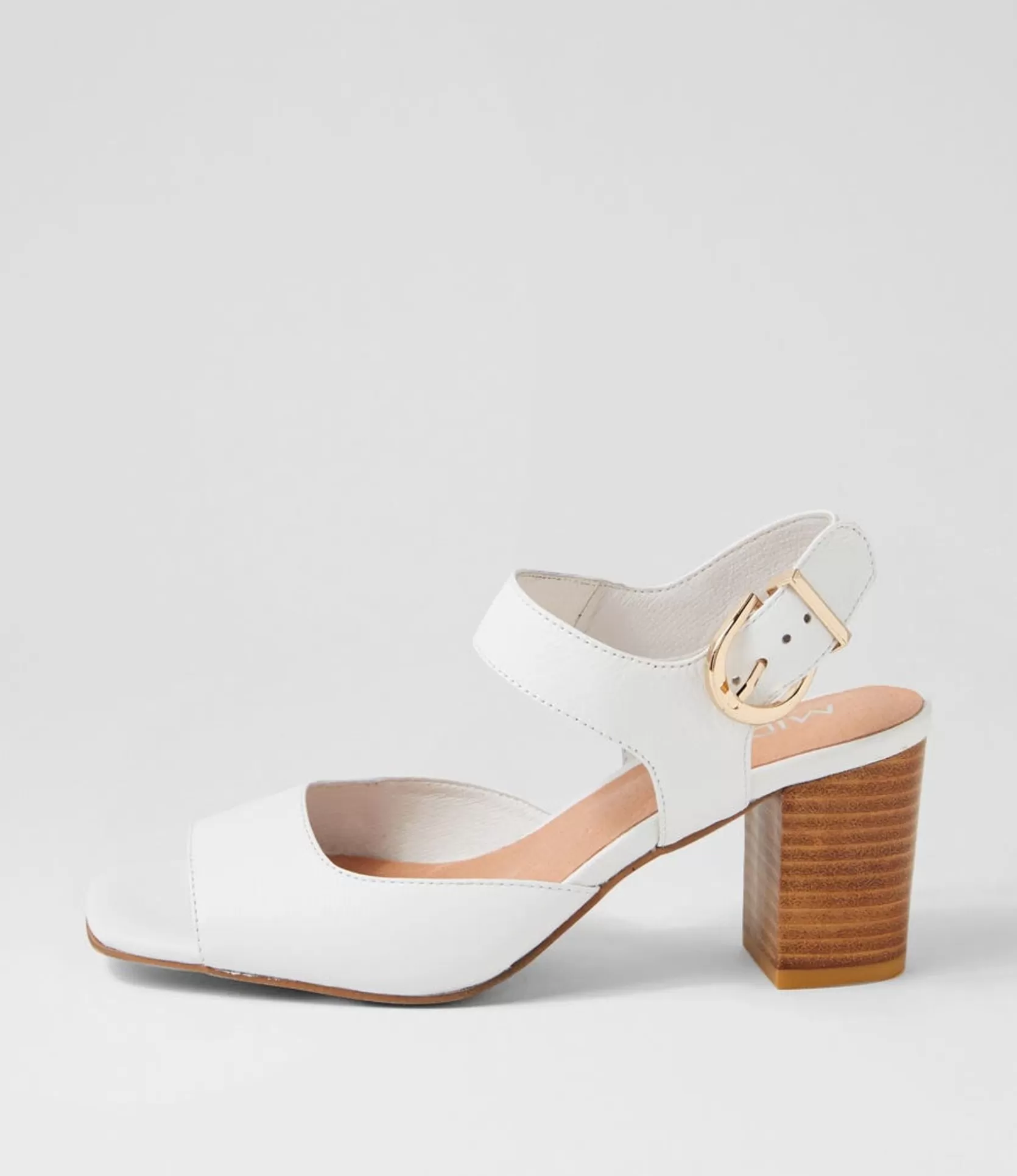 Store Pipa White Leather Sandals Women Heels