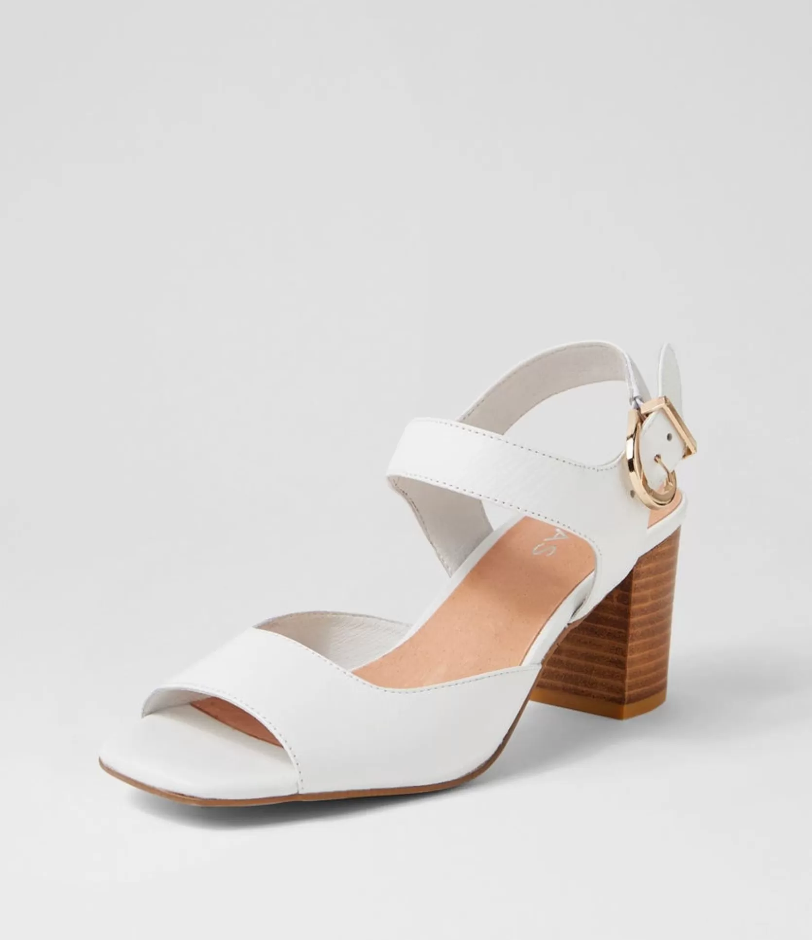 Store Pipa White Leather Sandals Women Heels