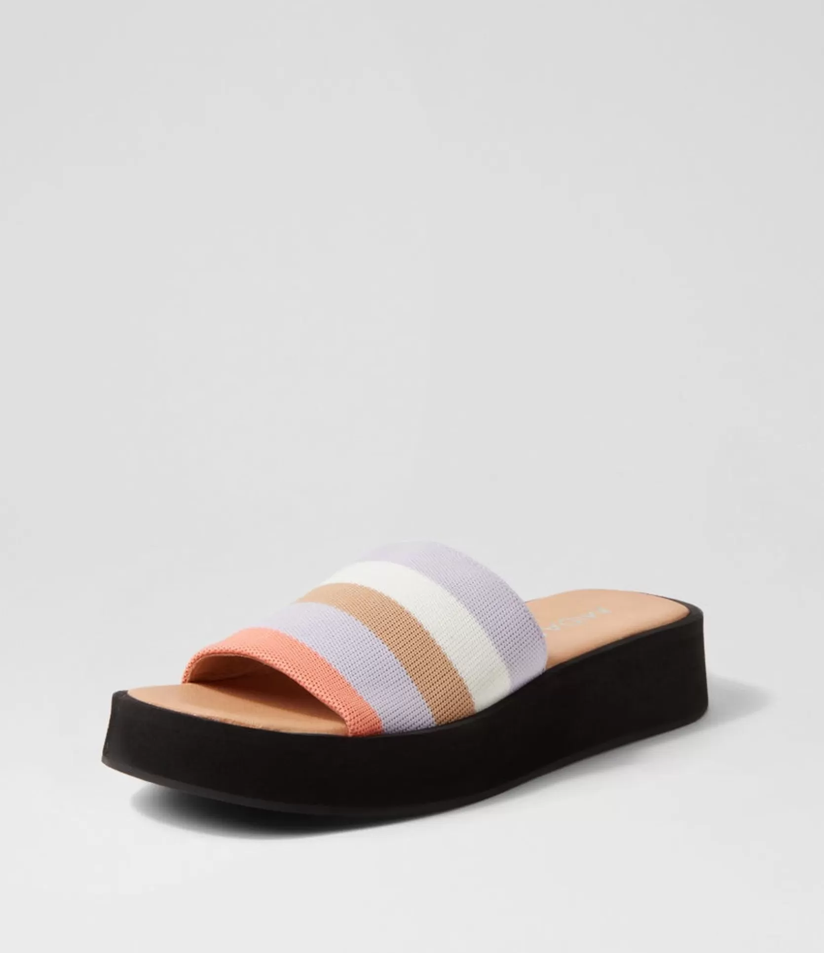 Store Poola Summer Stripe Knit Slides Women Flats