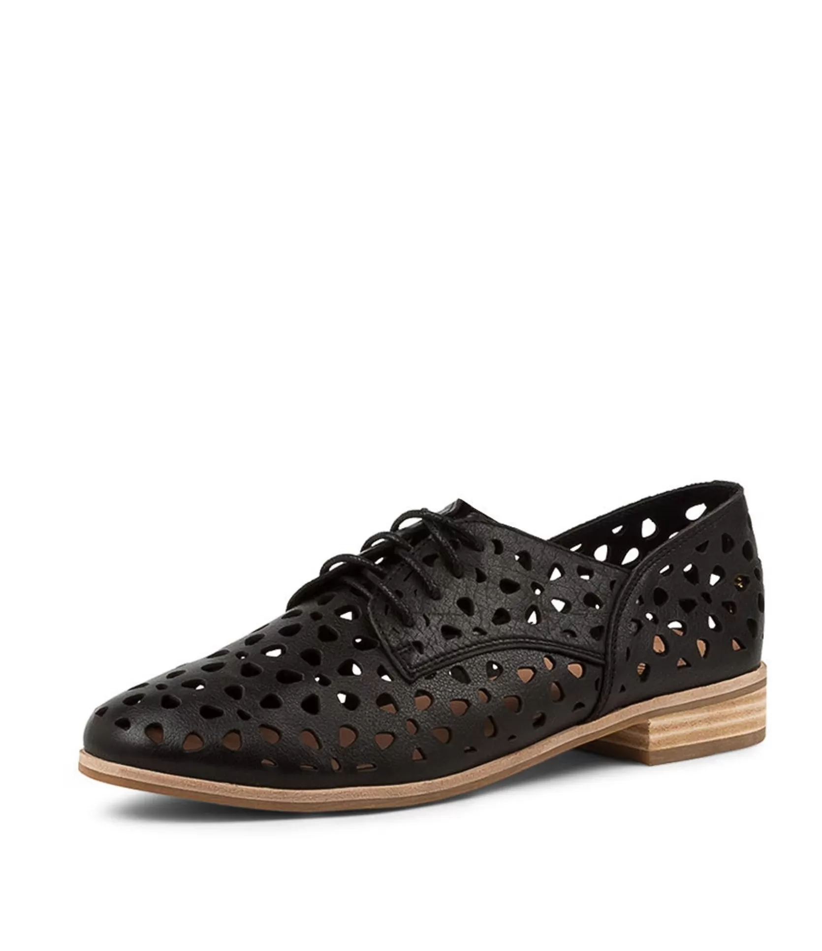 Store Quicked Black Leather Women Flats
