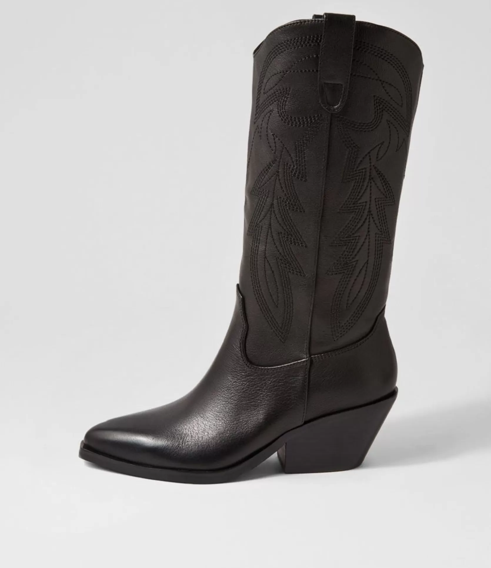 Fashion Riders Black Leather Knee High Boots Women Boots