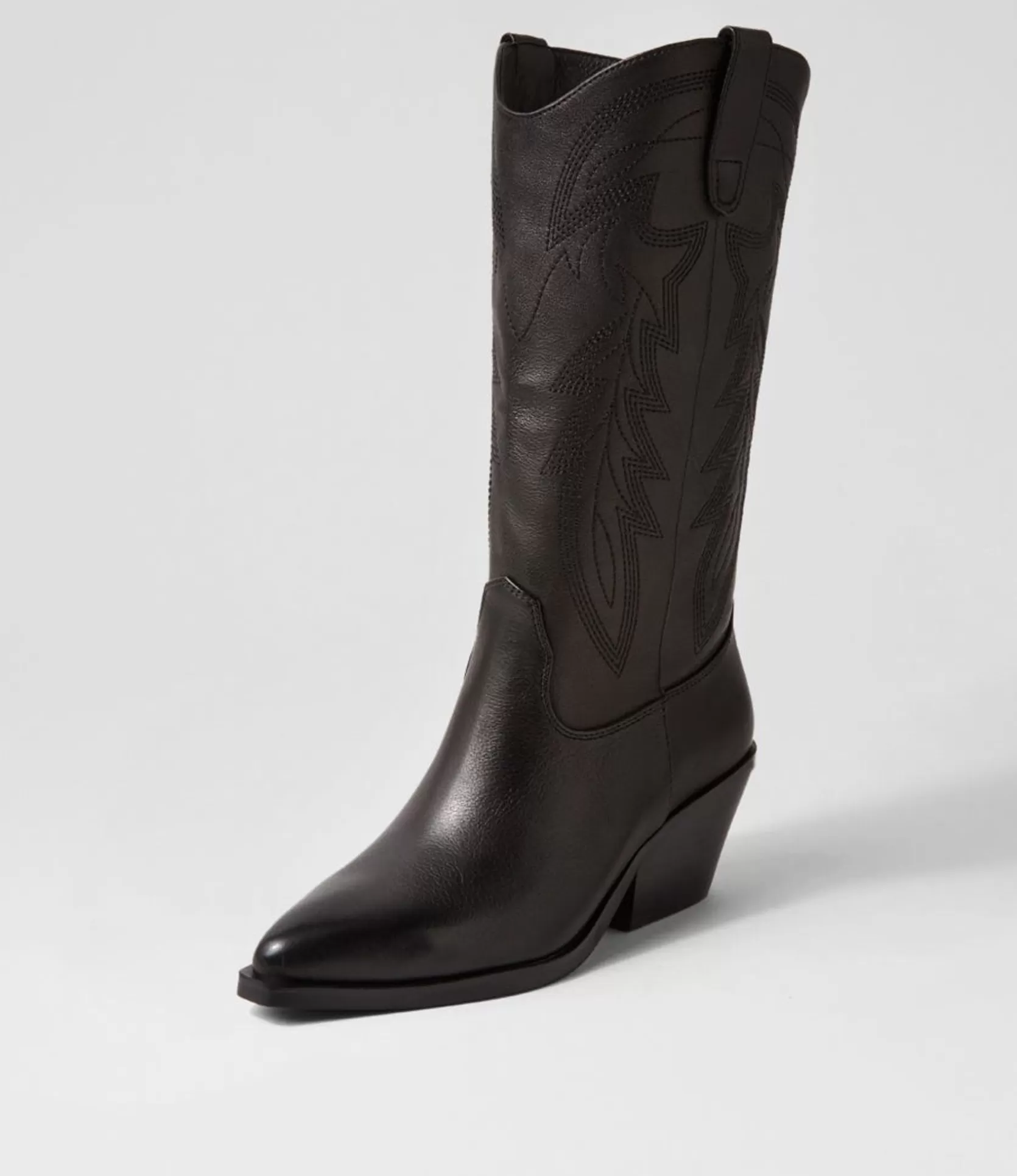 Fashion Riders Black Leather Knee High Boots Women Boots