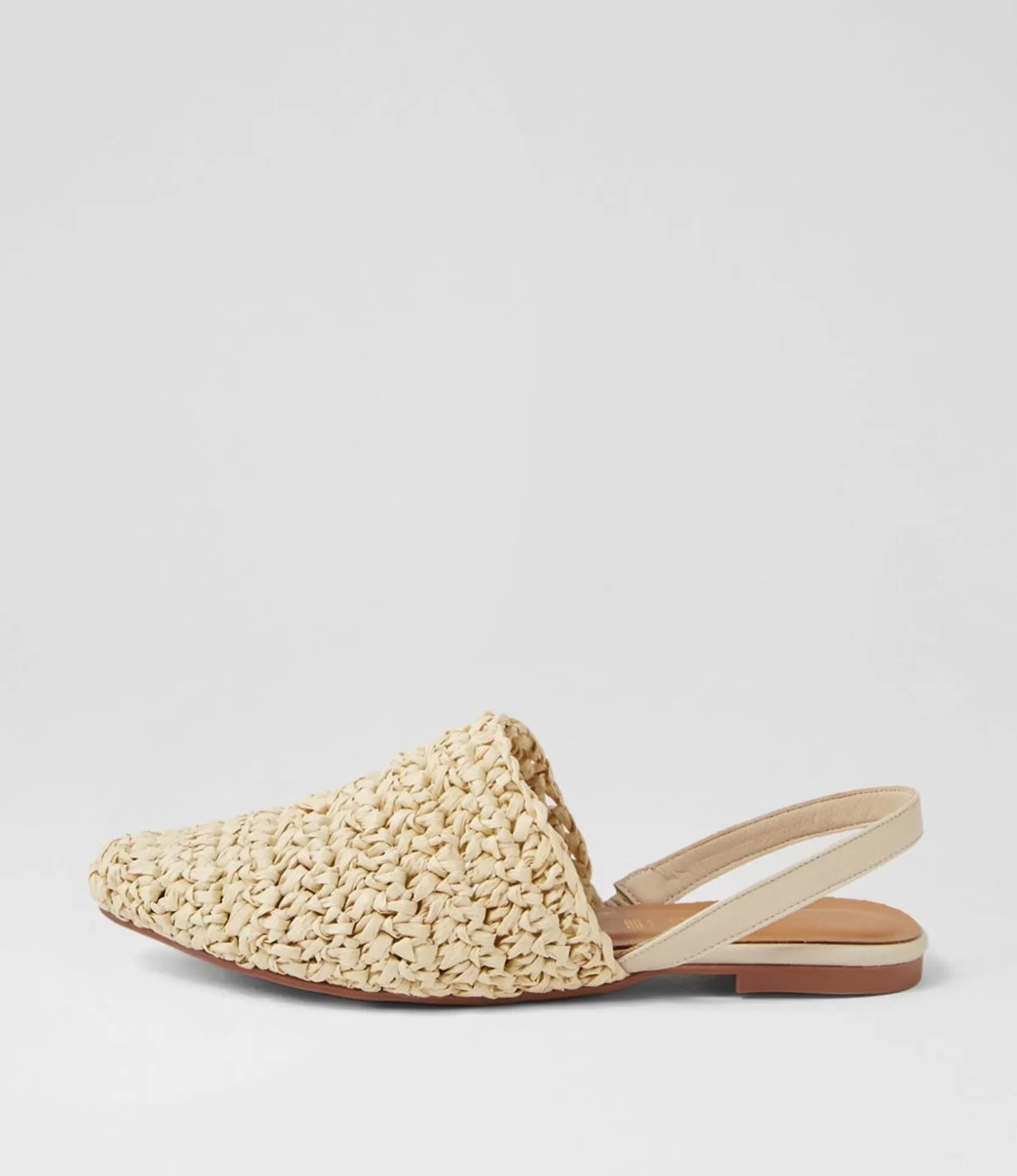 Best Sale Roye Beige Weave Leather Flat Shoes Women Flats