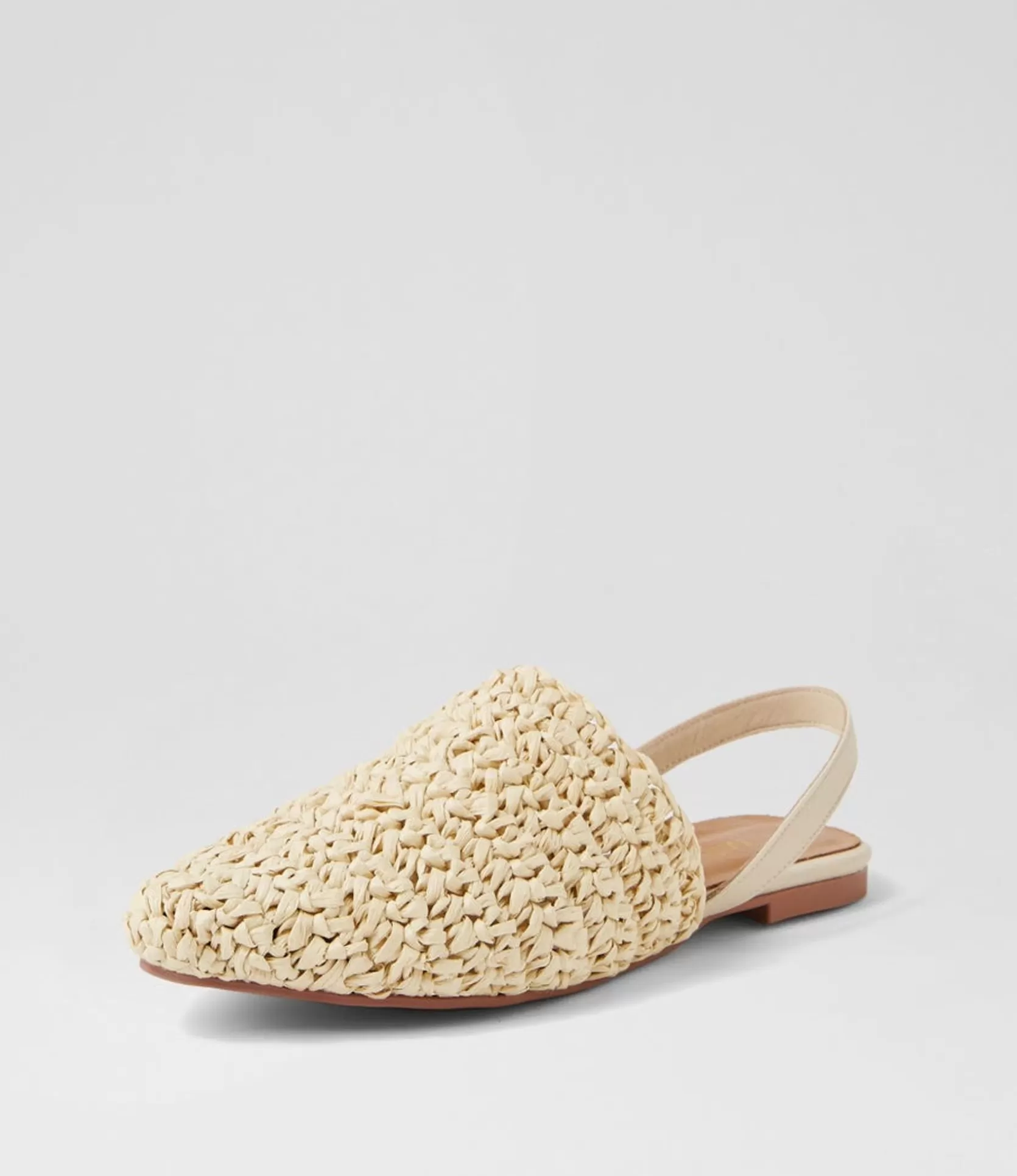 Best Sale Roye Beige Weave Leather Flat Shoes Women Flats