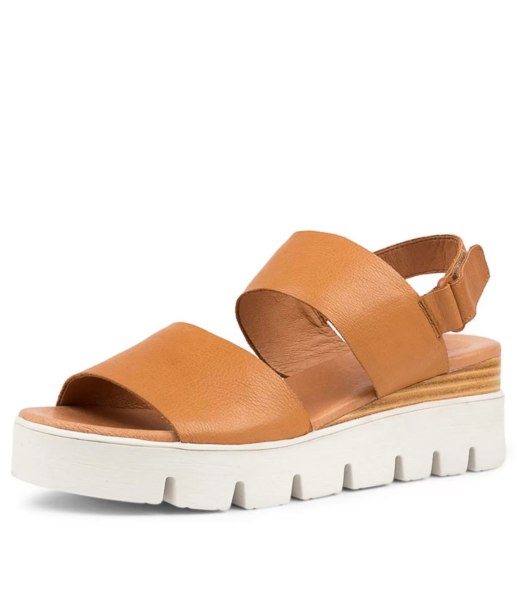 Cheap Runa Dk Tan Leather Women Sandals