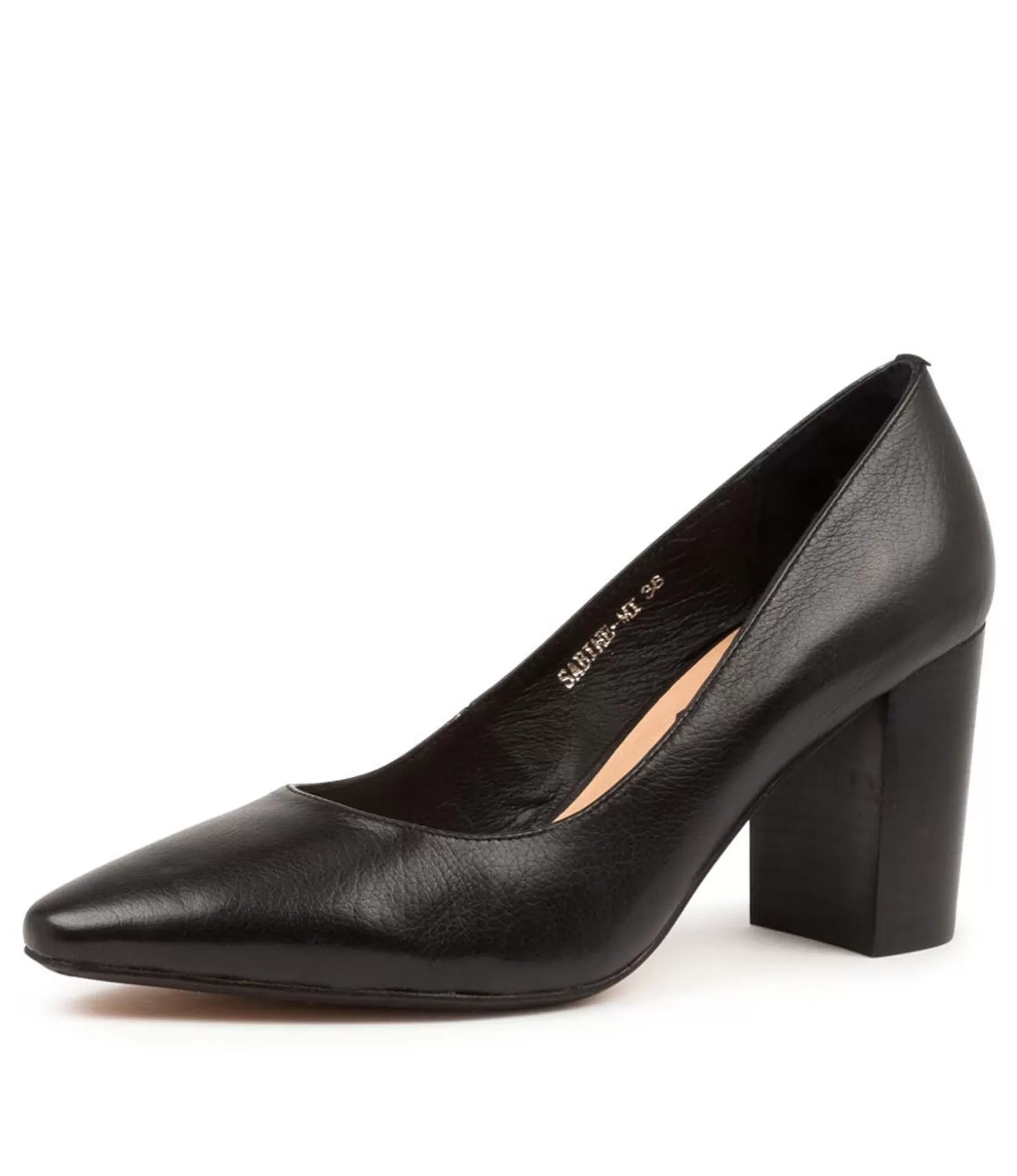 Store Sabine Black Leather Women Heels