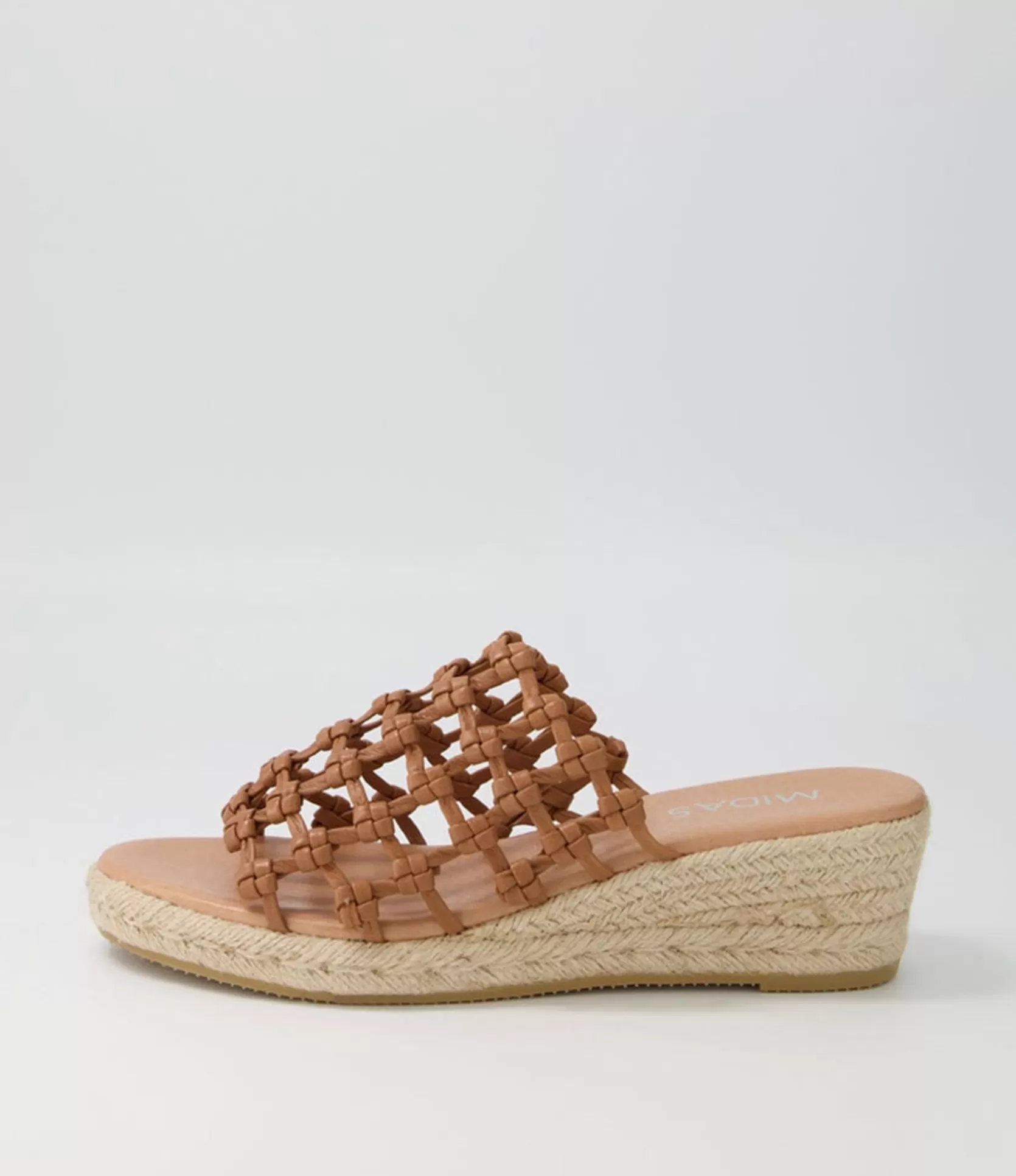 Best Sangria Dark Tan Natural Rope Leather Espadrilles Women Wedges