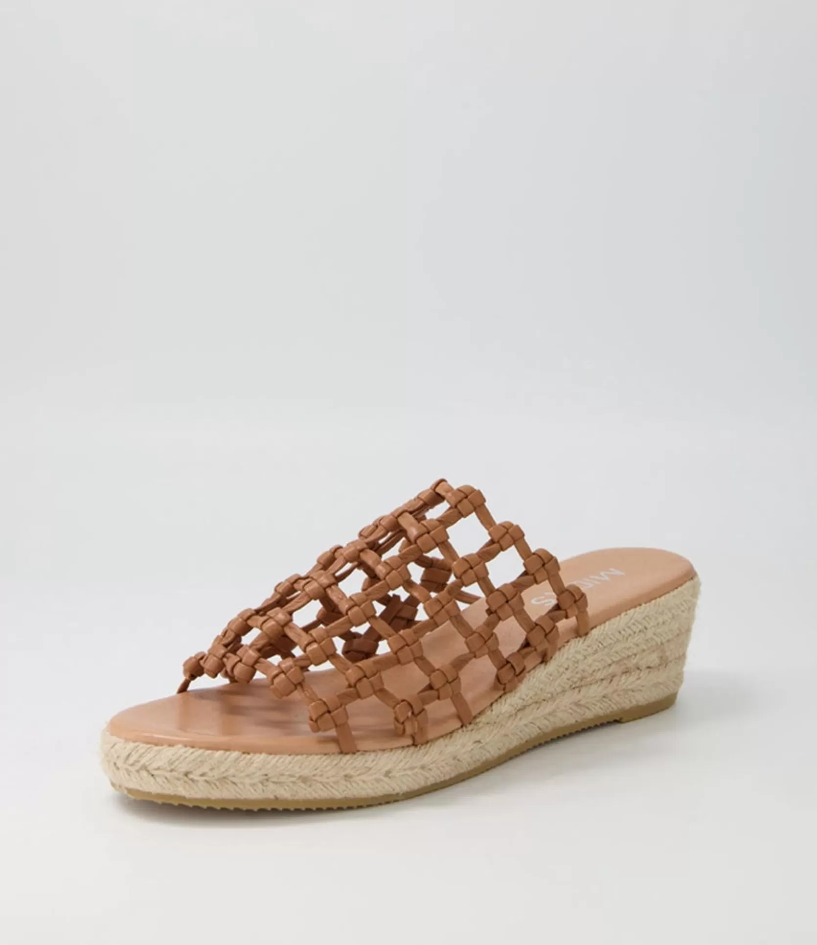 Best Sangria Dark Tan Natural Rope Leather Espadrilles Women Wedges