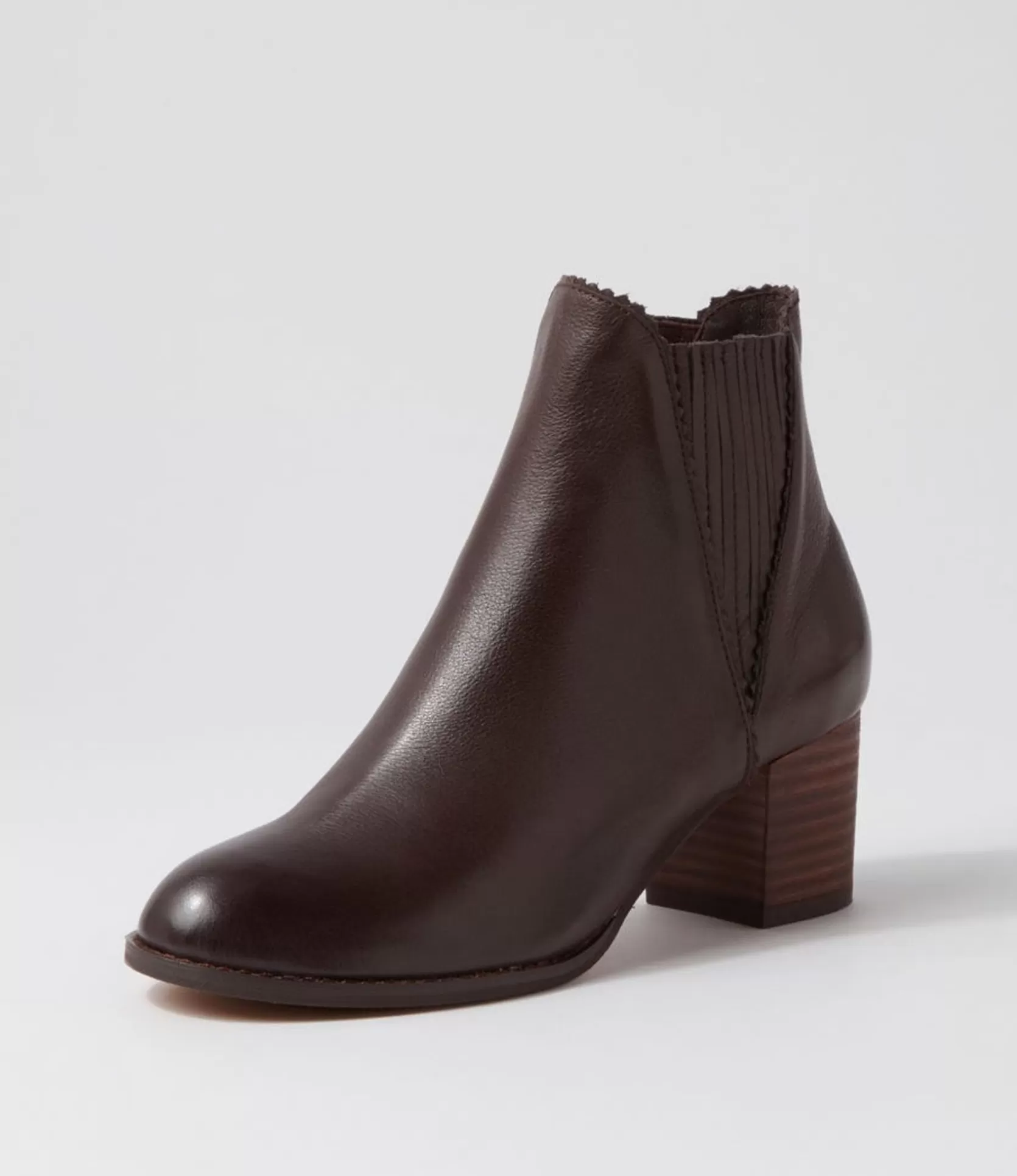 Best Sale Saniti Choc Leather Chelsea Boots Women Ankle Boots