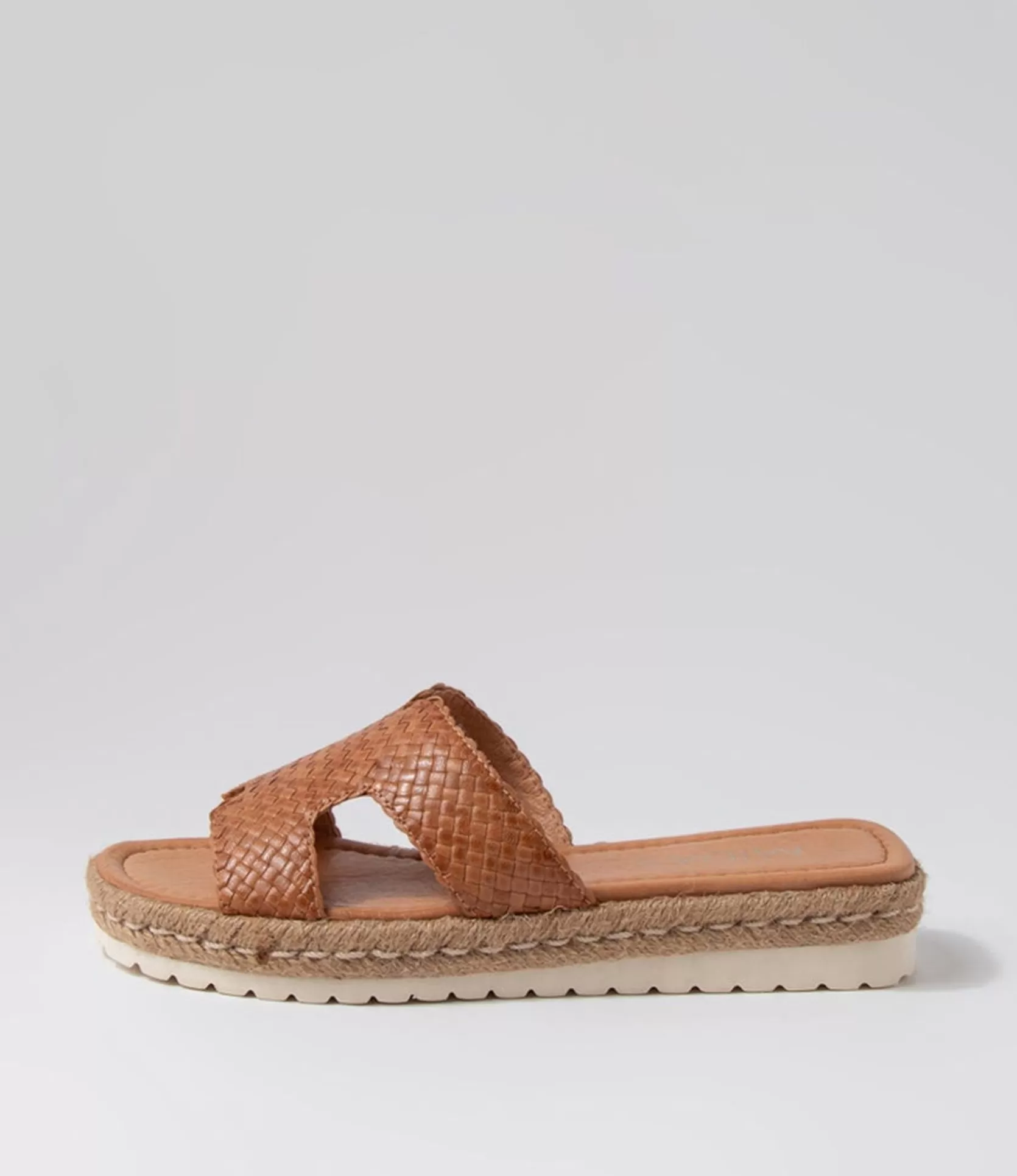 Store Santino Tan Weave Slides Women Flats