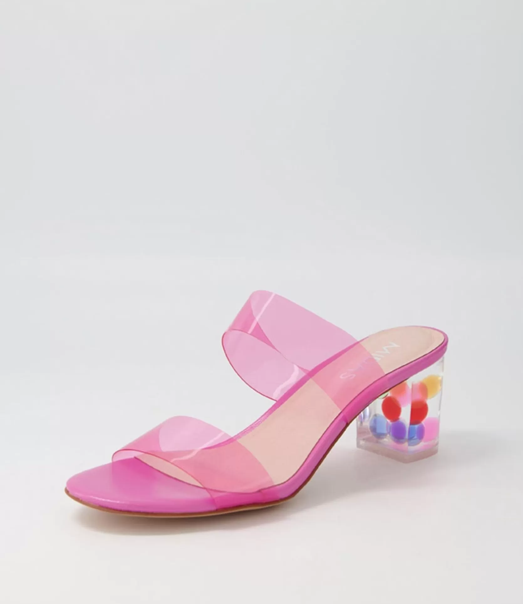 Sale Sarita Fuchsia Bubble Vinylite Heel Slides Women Heels