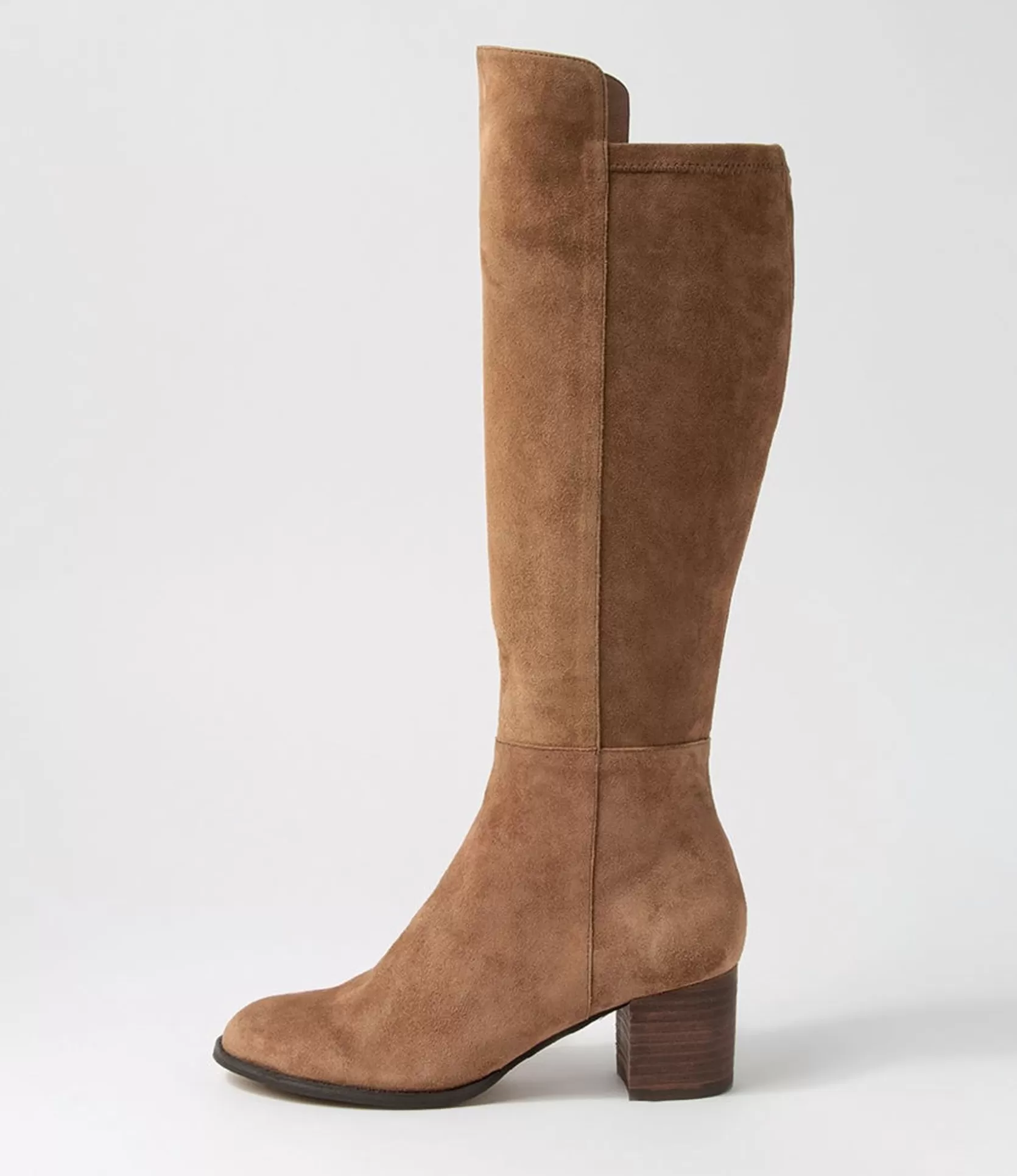 New Settin Choc Suede Stretch Microsuede Knee High Boots Women Boots