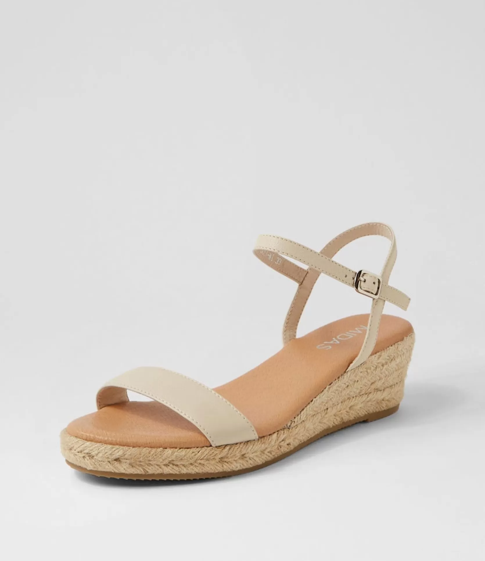 Cheap Sofi Milk Leather Espadrilles Women Wedges