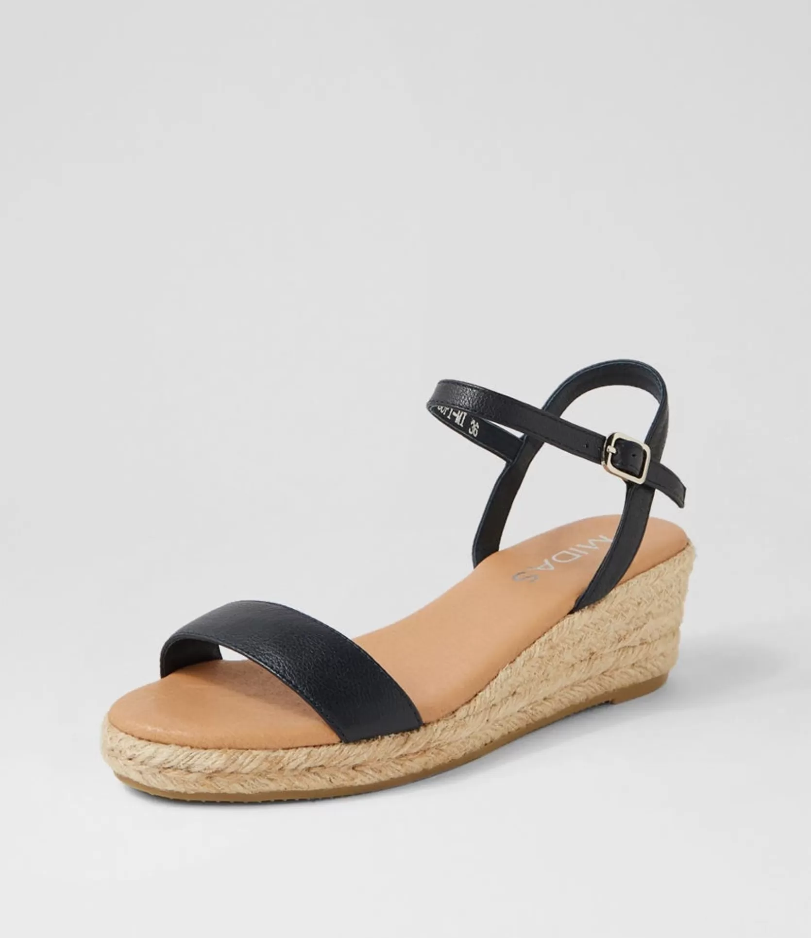 Online Sofi Navy Leather Espadrilles Women Wedges