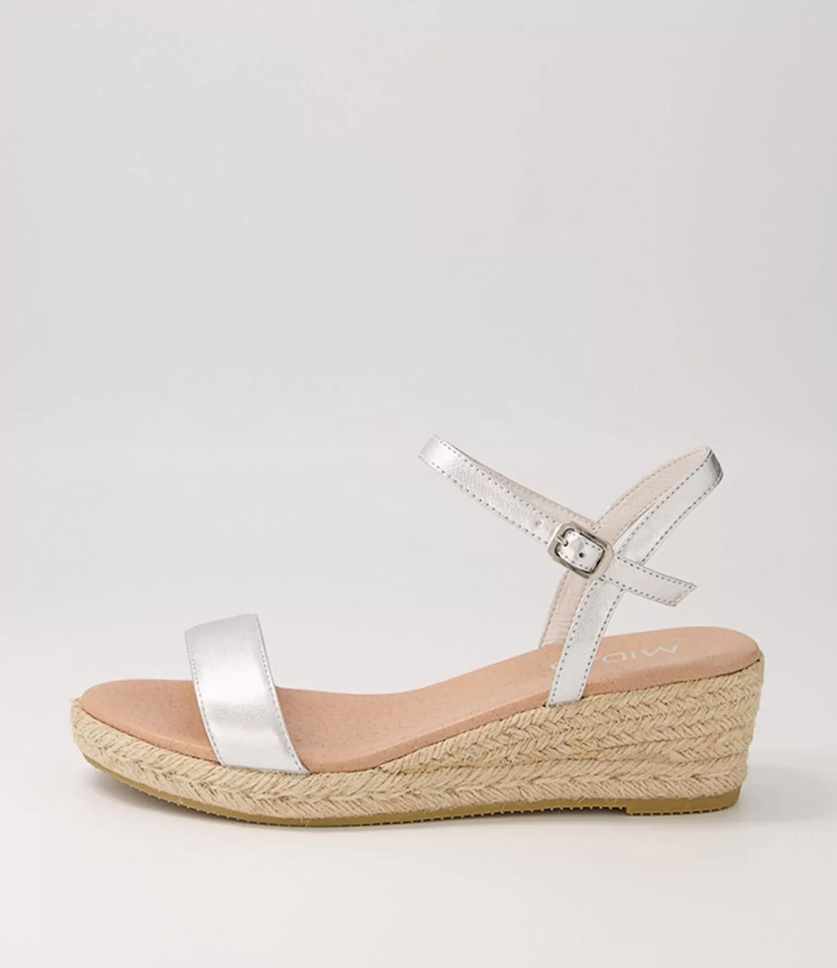 Online Sofi Silver Natural Rope Leather Sandals Women Wedges