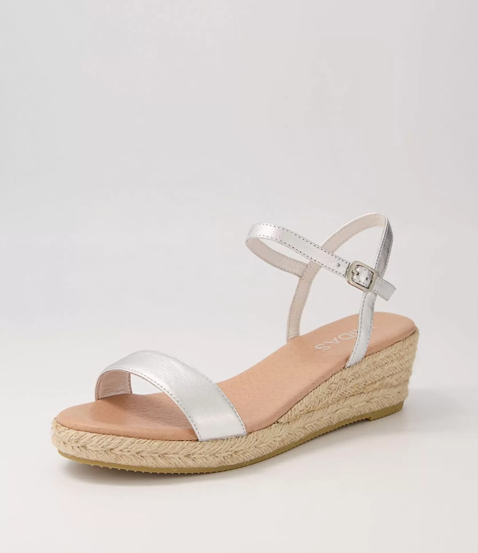 Online Sofi Silver Natural Rope Leather Sandals Women Wedges
