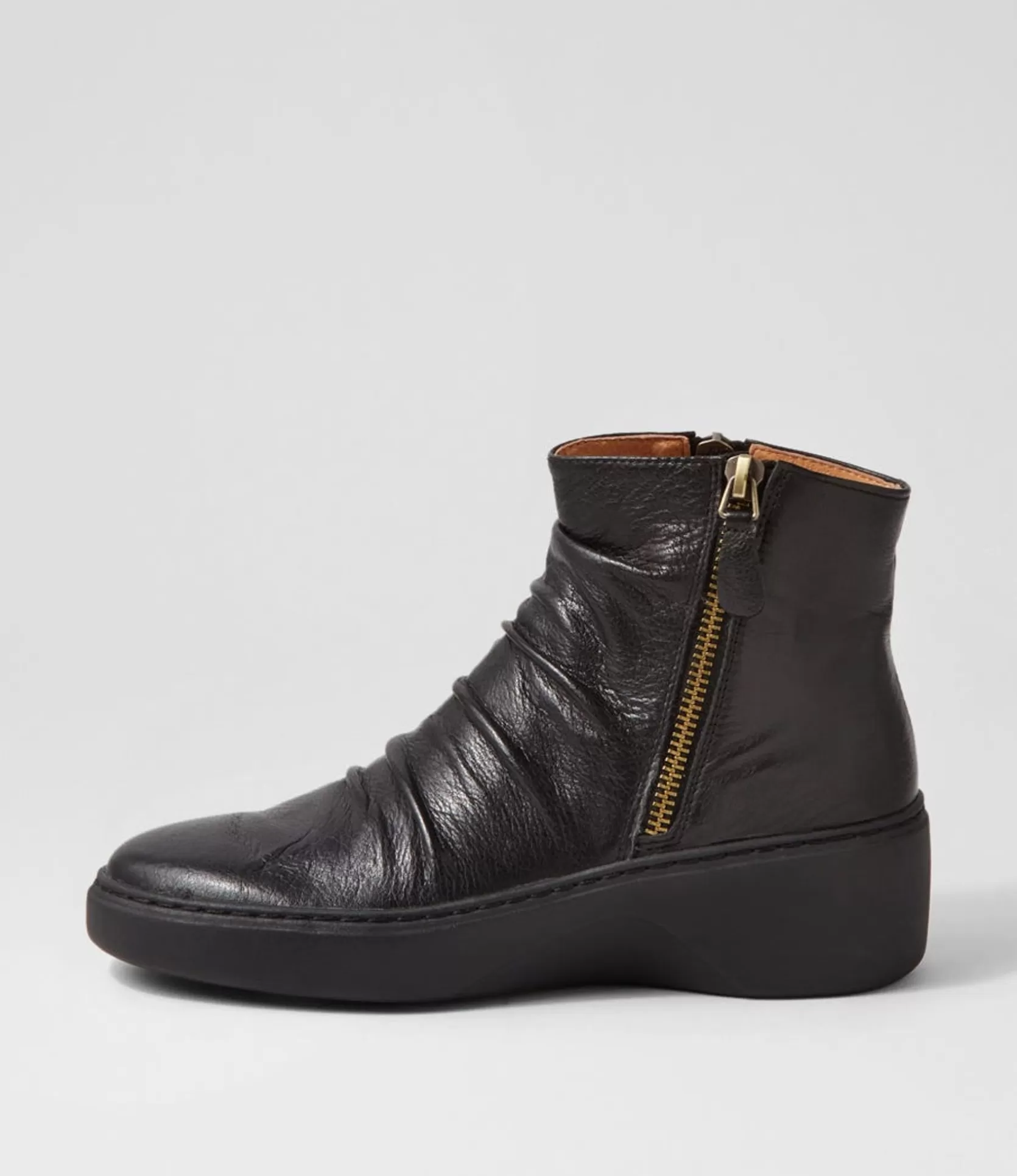 Outlet Soul Black Leather Ankle Boots Women Boots