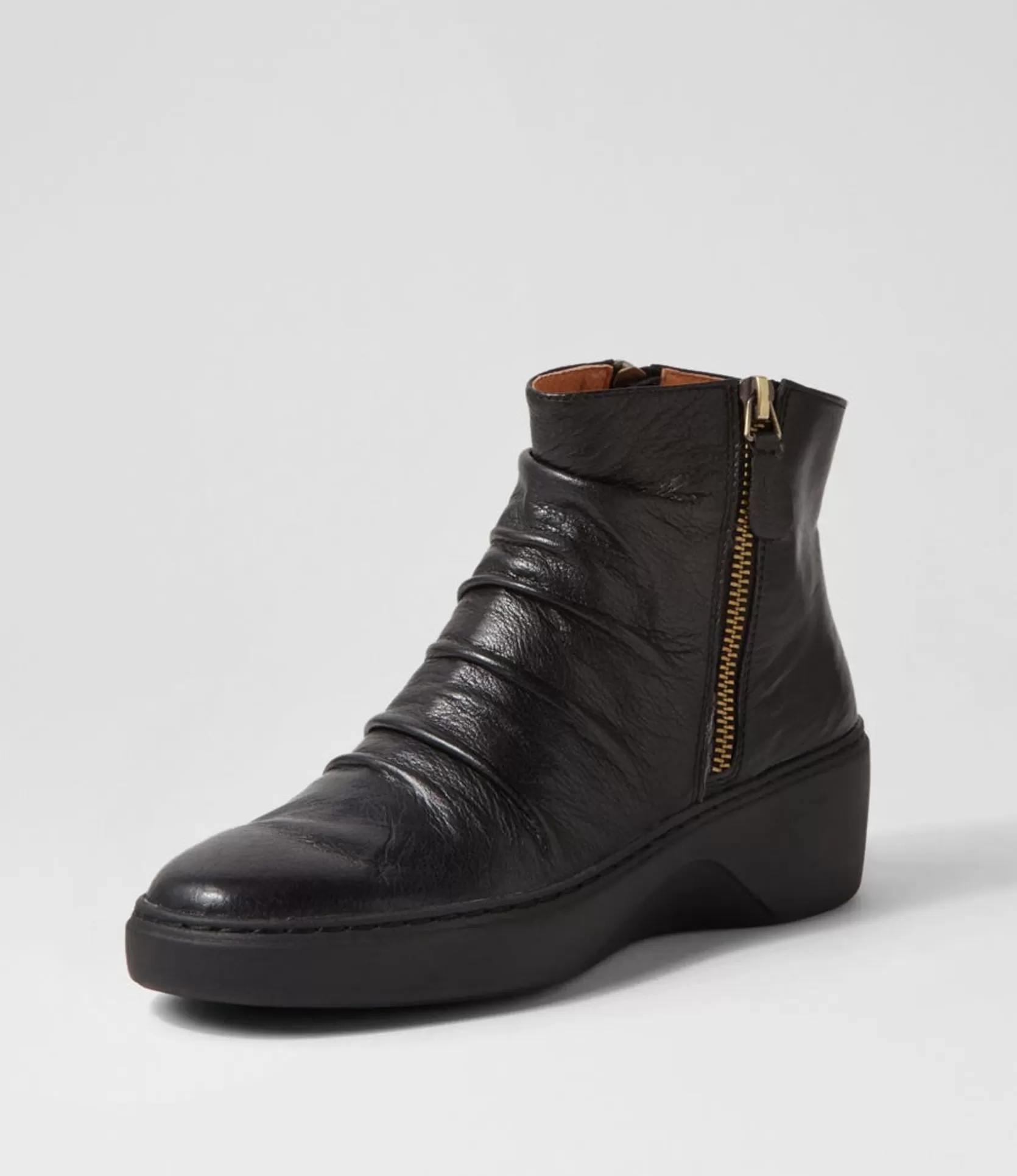 Outlet Soul Black Leather Ankle Boots Women Boots