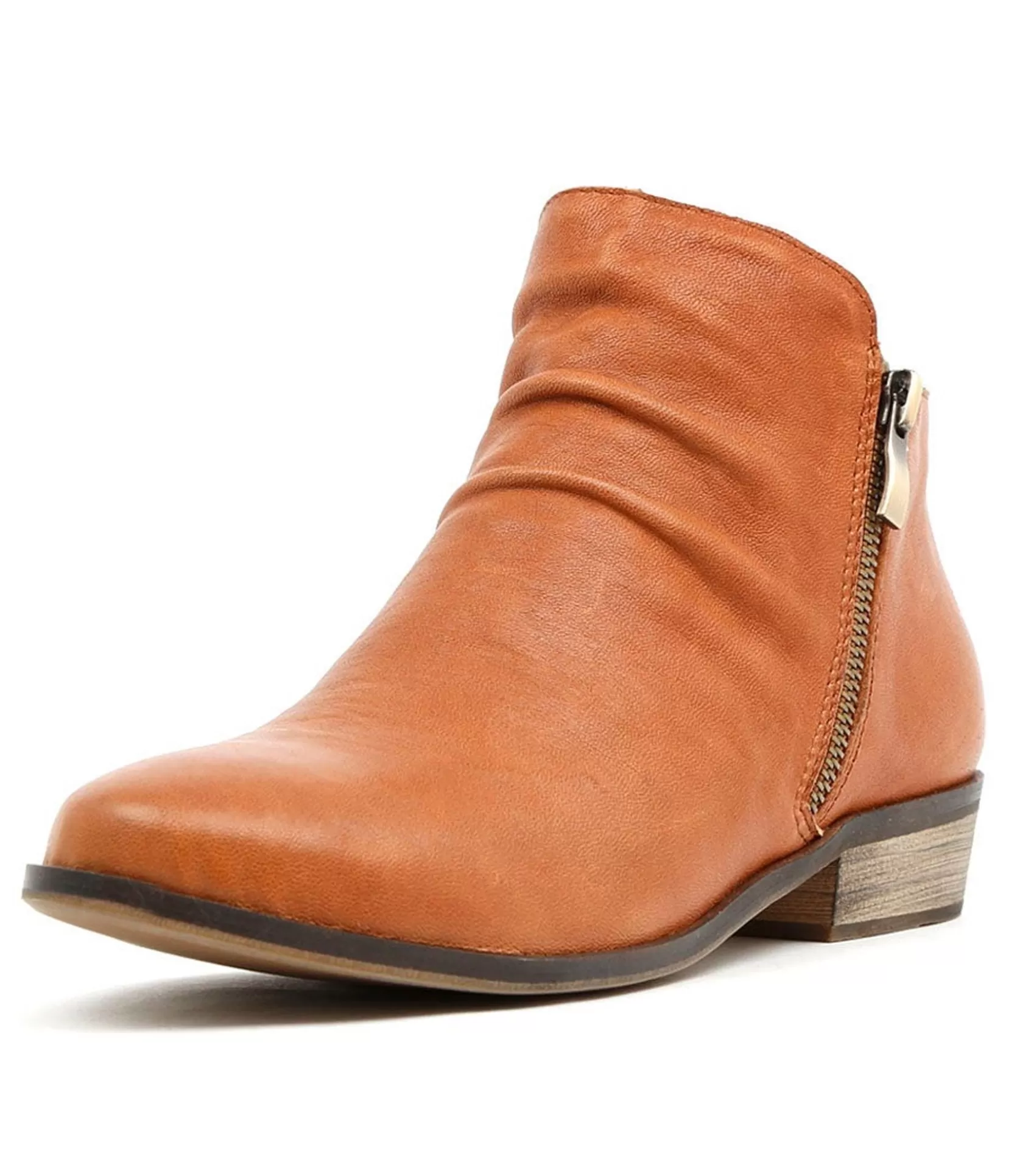 Best Sale Spices Dk Tan Leather Women Ankle Boots