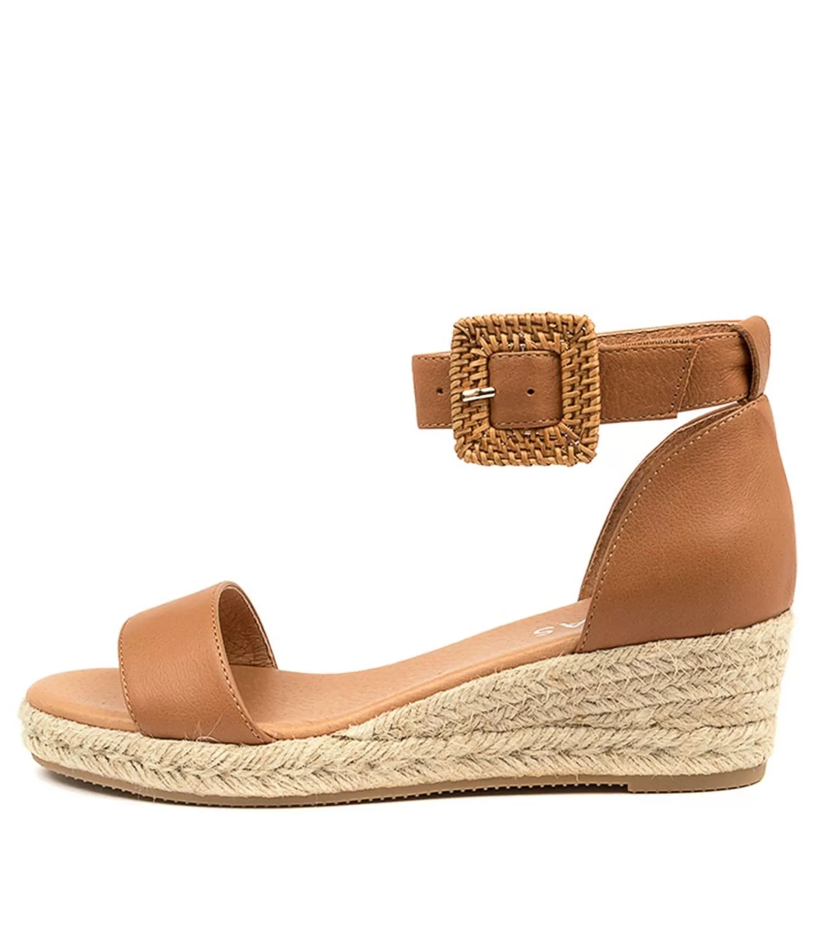 Clearance Sprung Dk Tan Leather Women Espadrilles