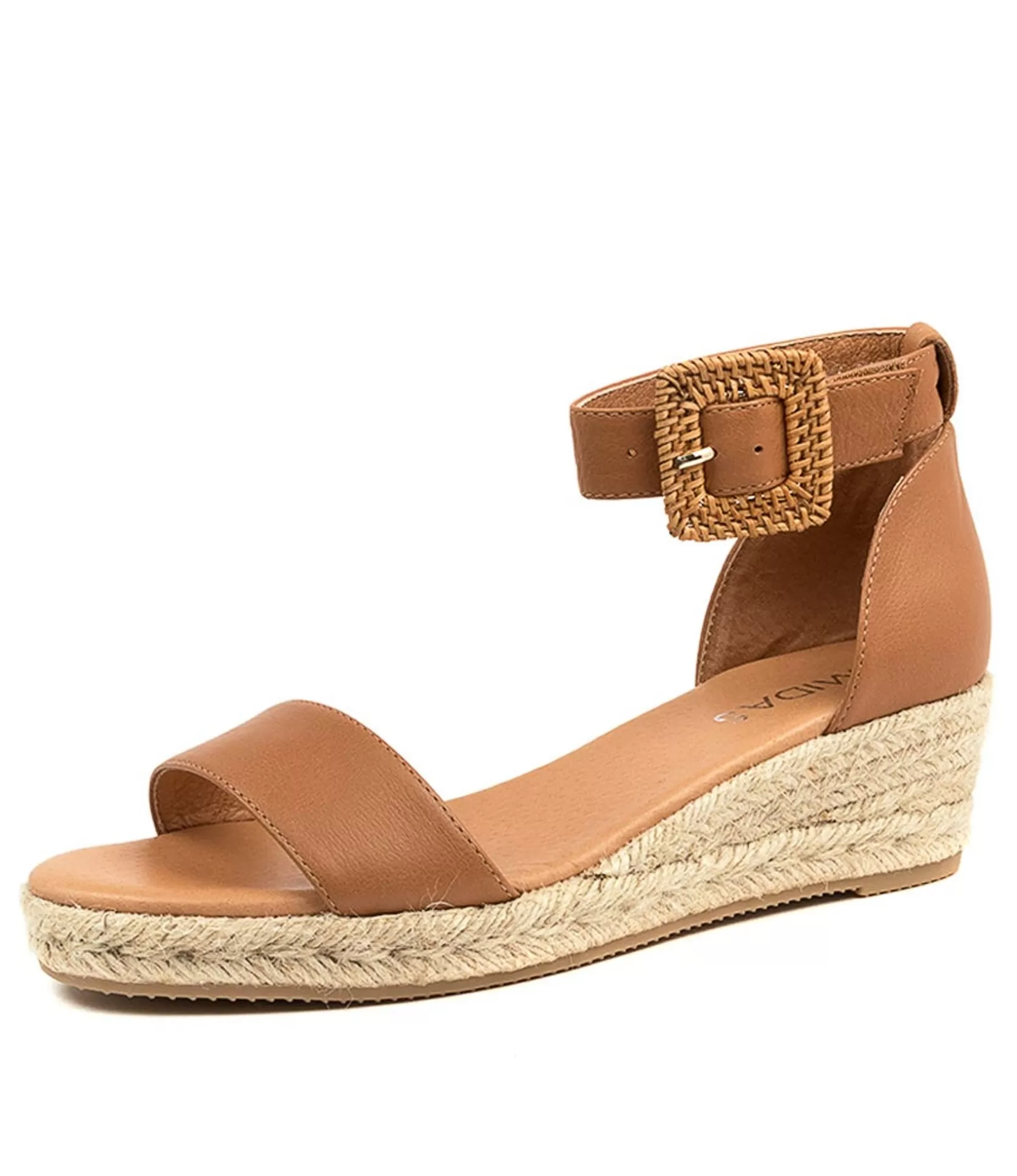 Clearance Sprung Dk Tan Leather Women Espadrilles