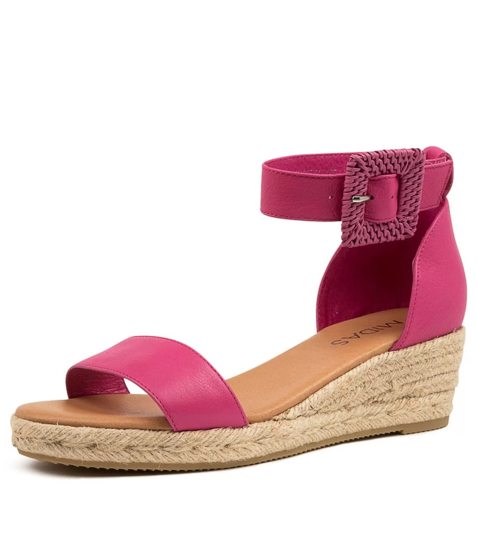 Shop Sprung Fuchsia Leather Women Espadrilles