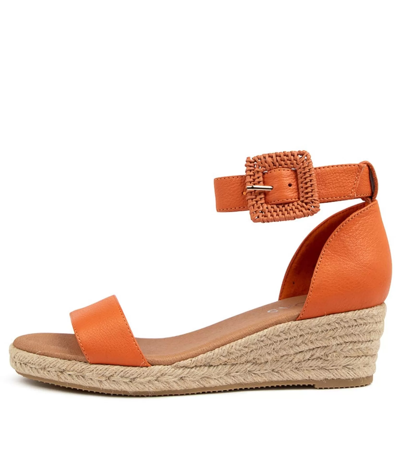 Discount Sprung Orange Leather Women Espadrilles
