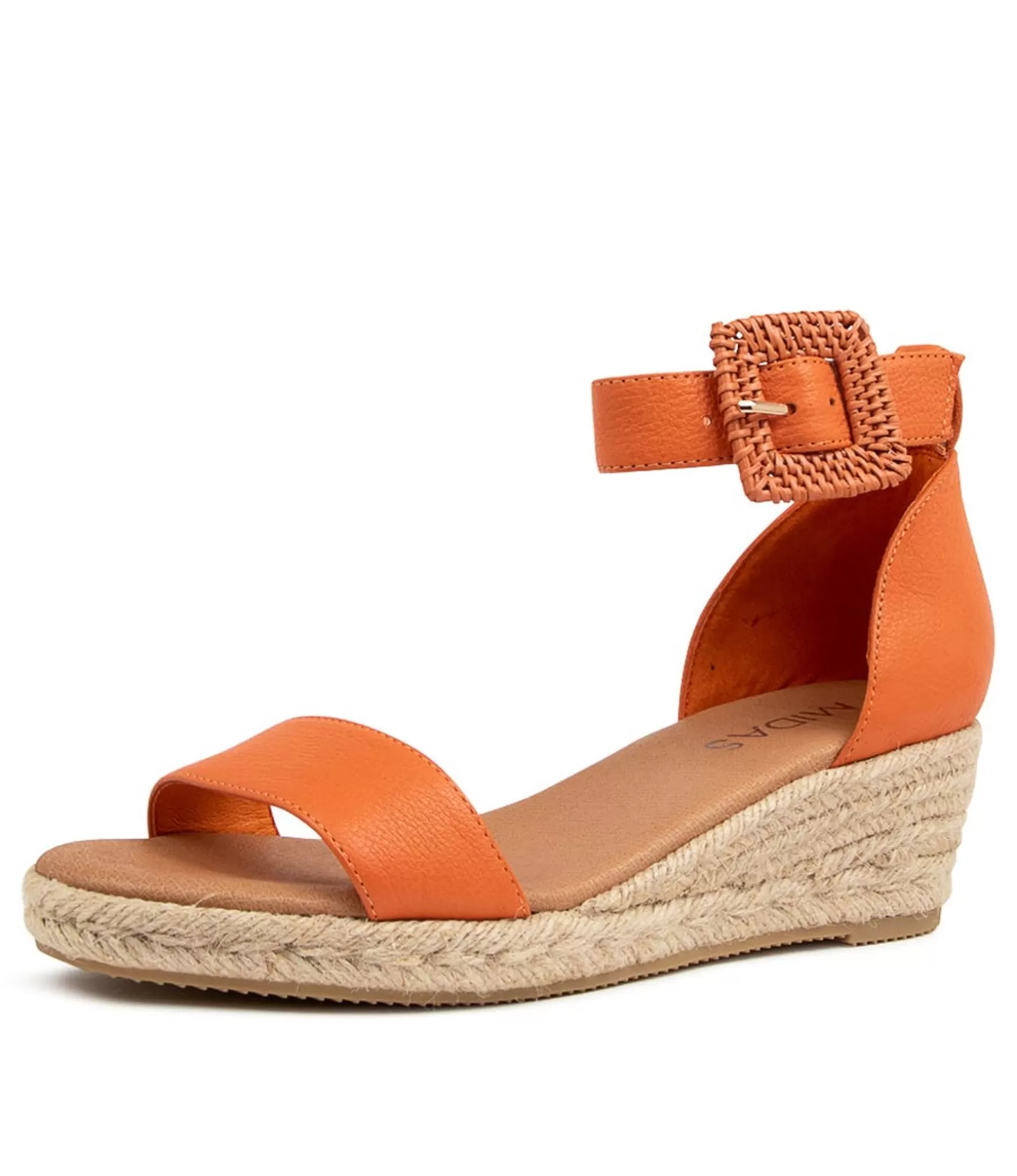 Discount Sprung Orange Leather Women Espadrilles