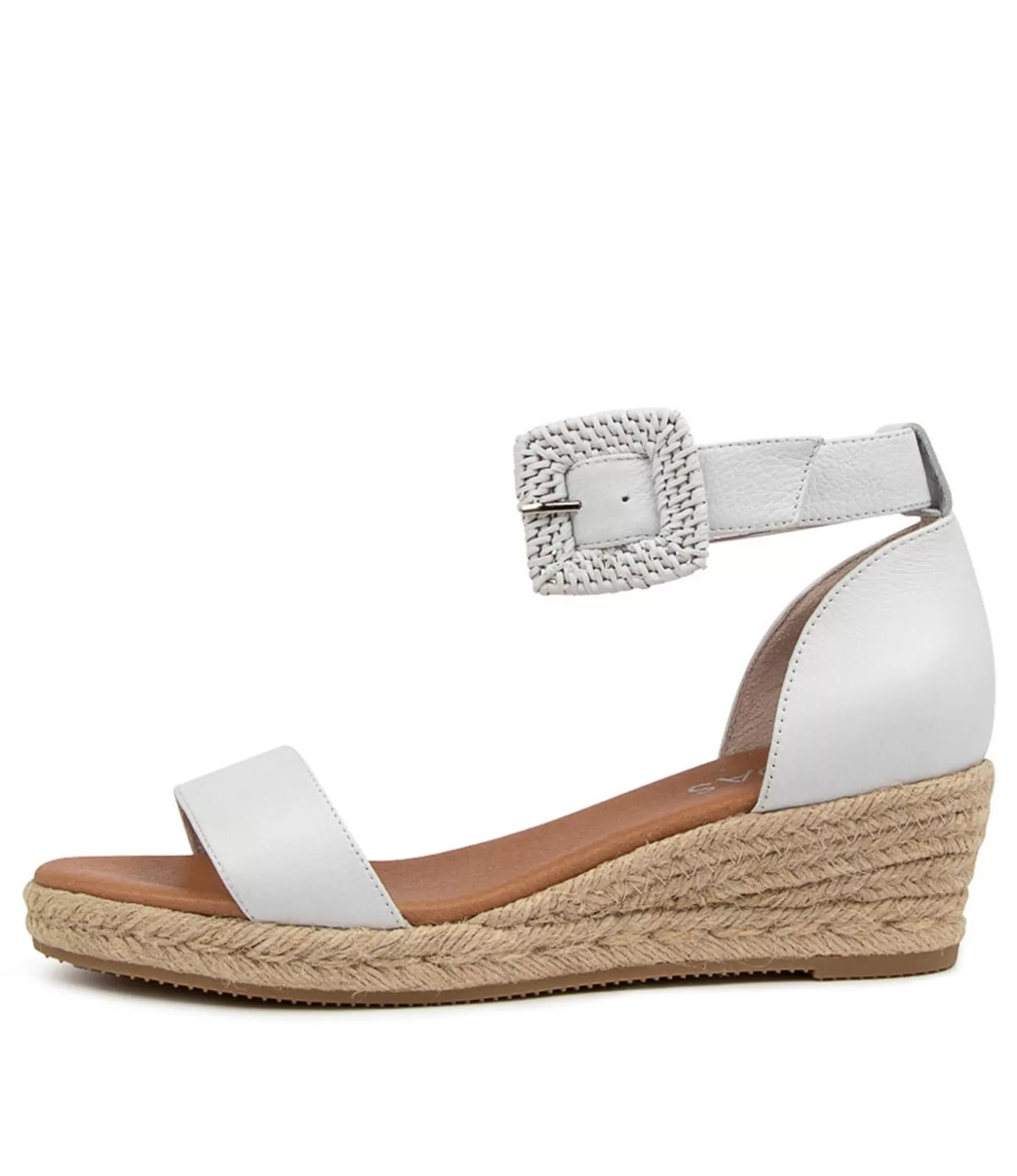 Cheap Sprung White Leather Women Espadrilles