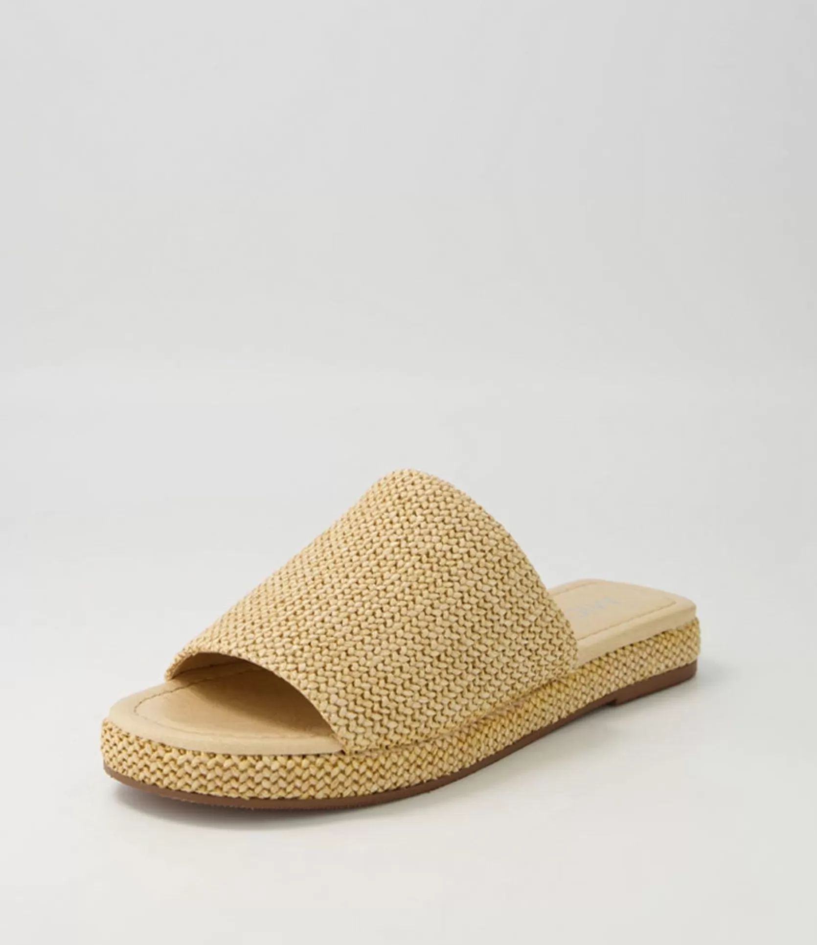 Best Stance Caramel Woven Syn Raffia Slides Women Flats