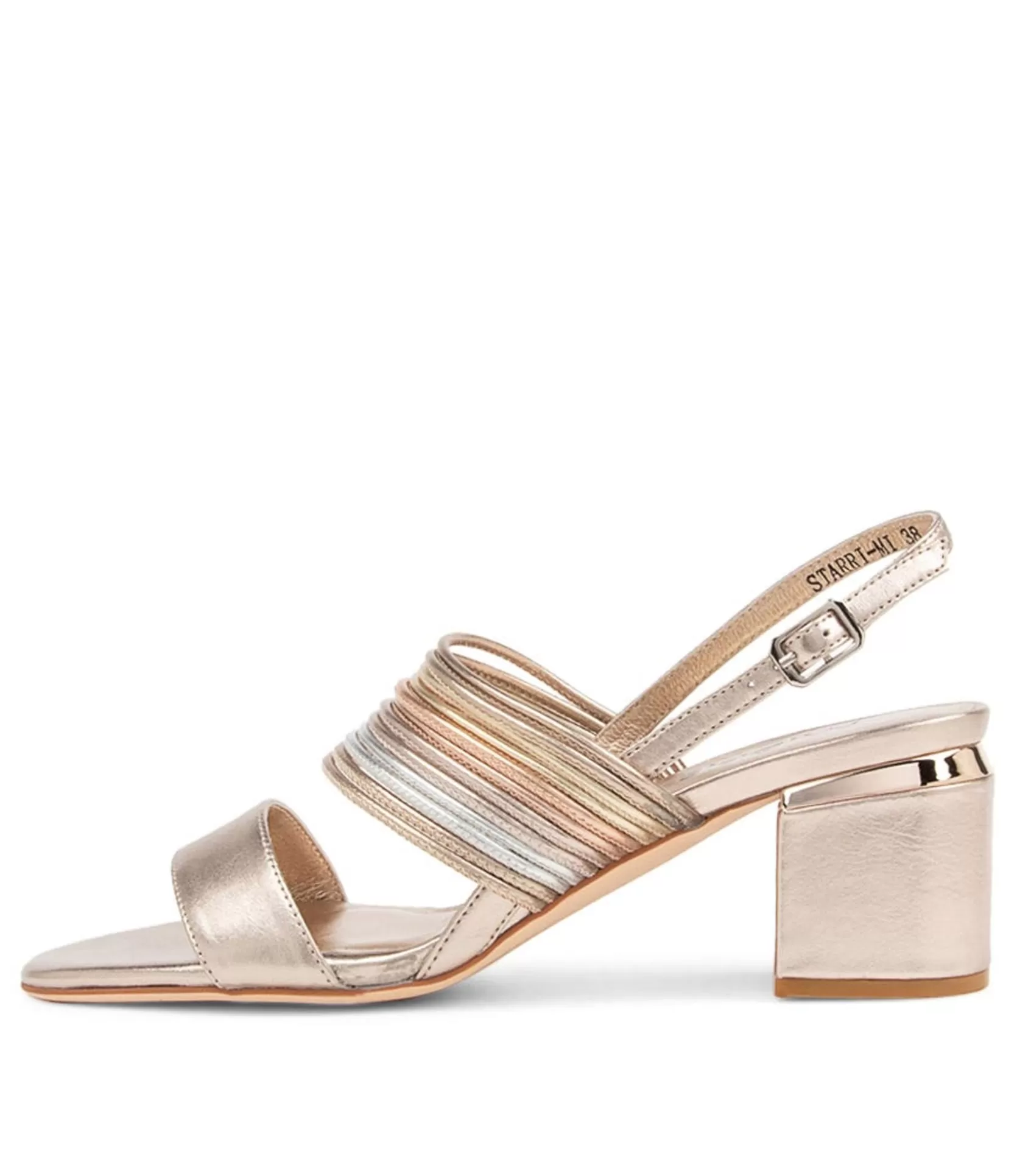 Best Starri Platino Metallic Multi Sandals Women Heels