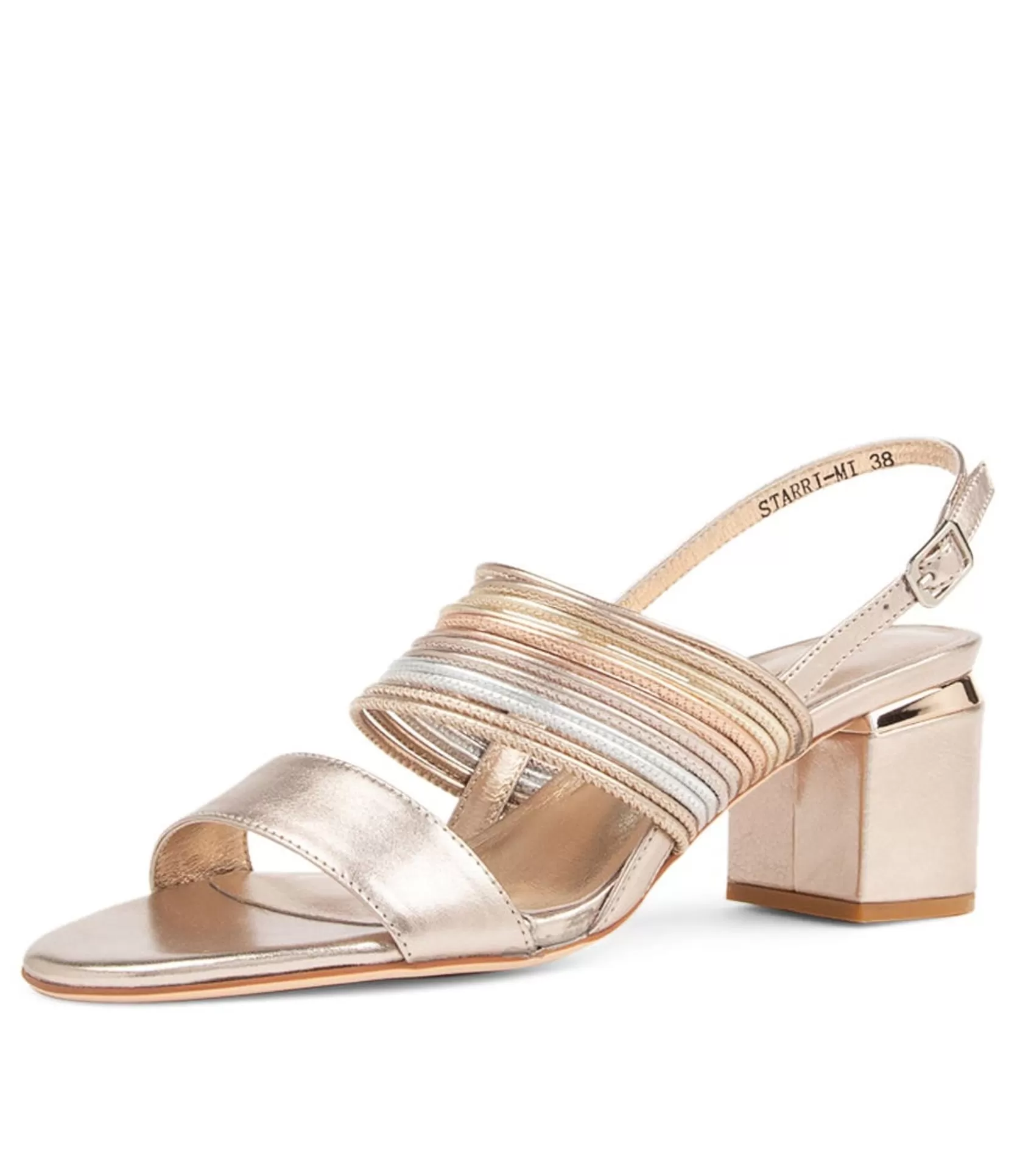 Best Starri Platino Metallic Multi Sandals Women Heels