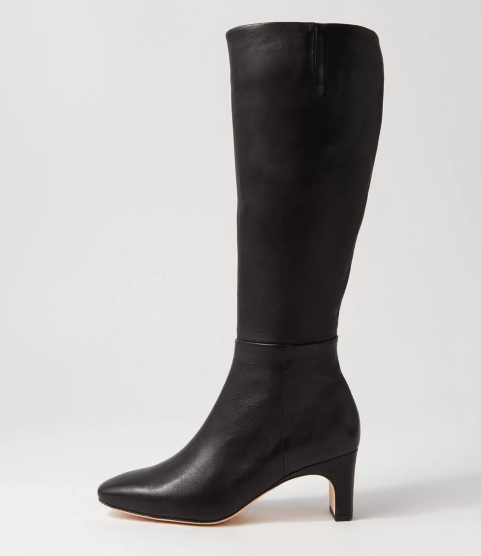 Cheap Swoon Black Leather Knee High Boots Women Boots