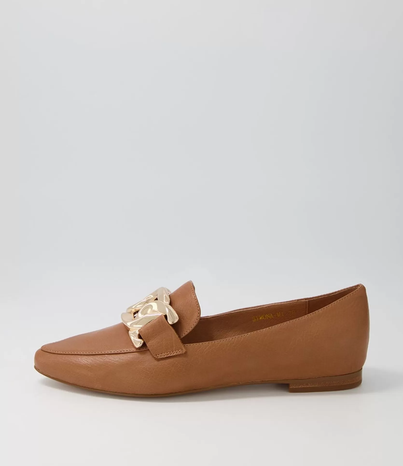 Cheap Symona Dark Tan Leather Loafers Women Loafers