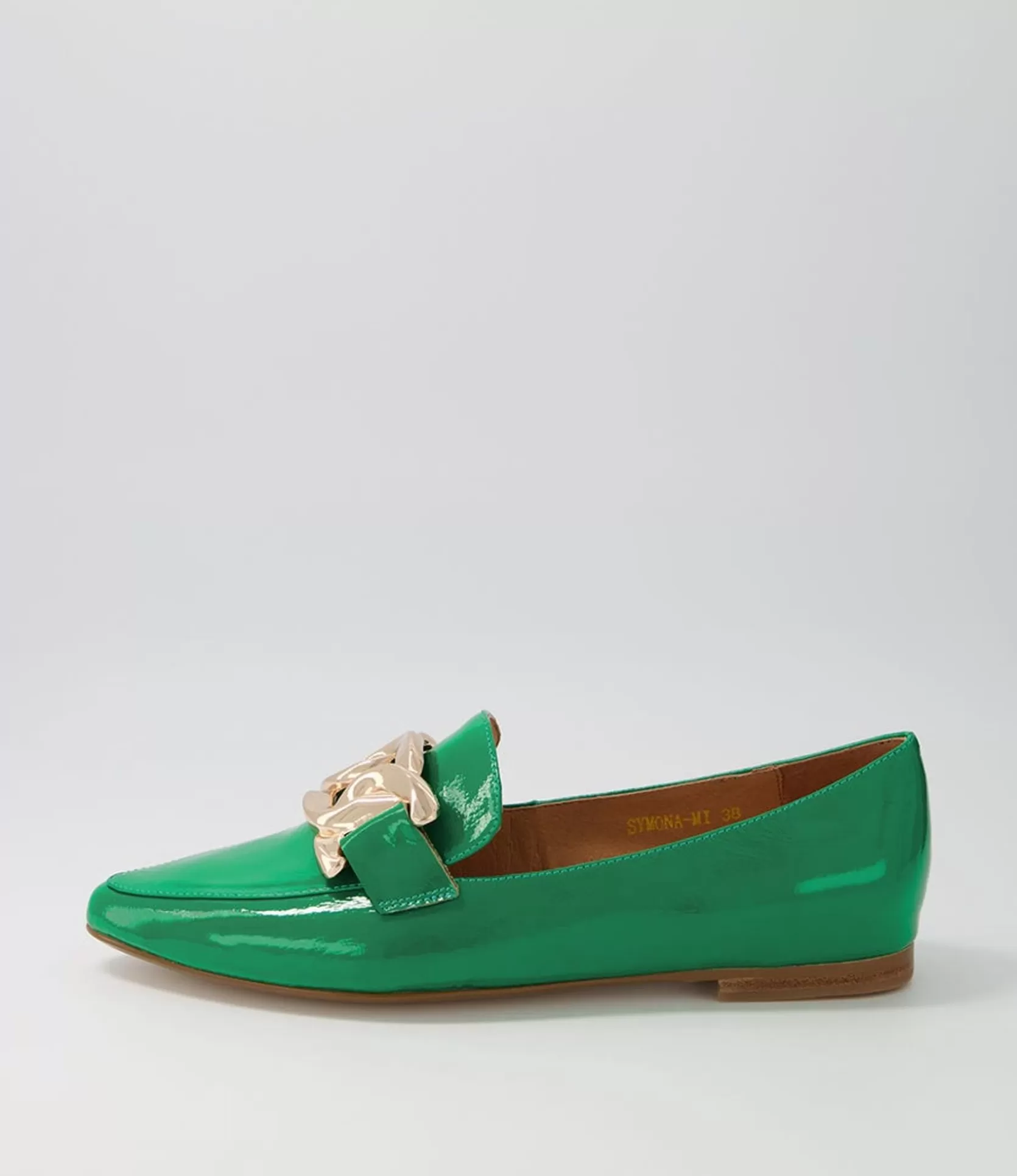 Clearance Symona Emerald Patent Leather Loafers Women Loafers