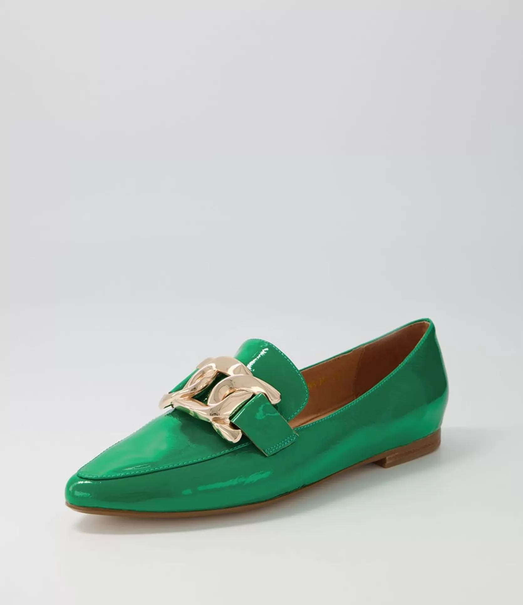 Clearance Symona Emerald Patent Leather Loafers Women Loafers