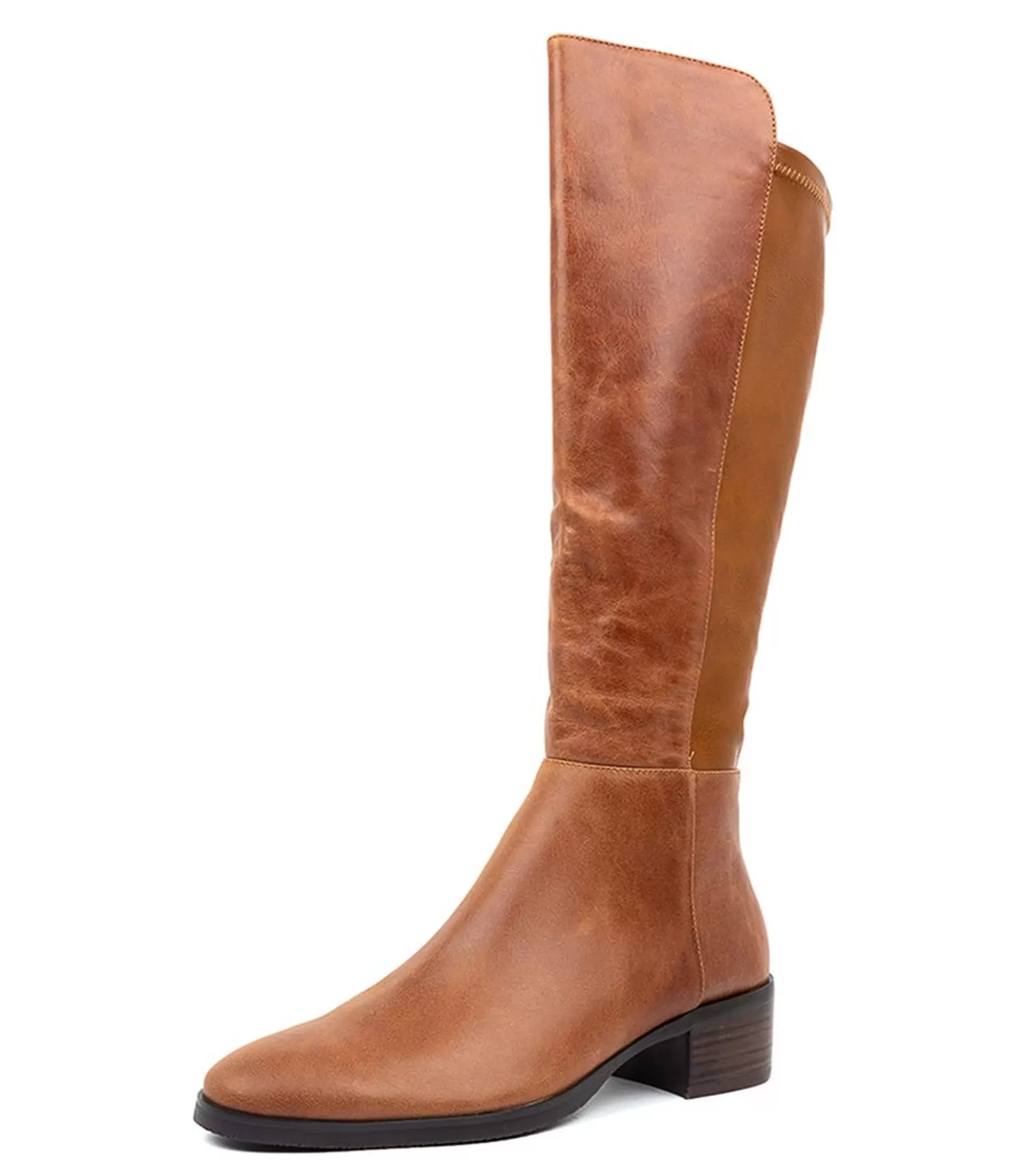 Outlet Tataley Cognac Leather Women Boots