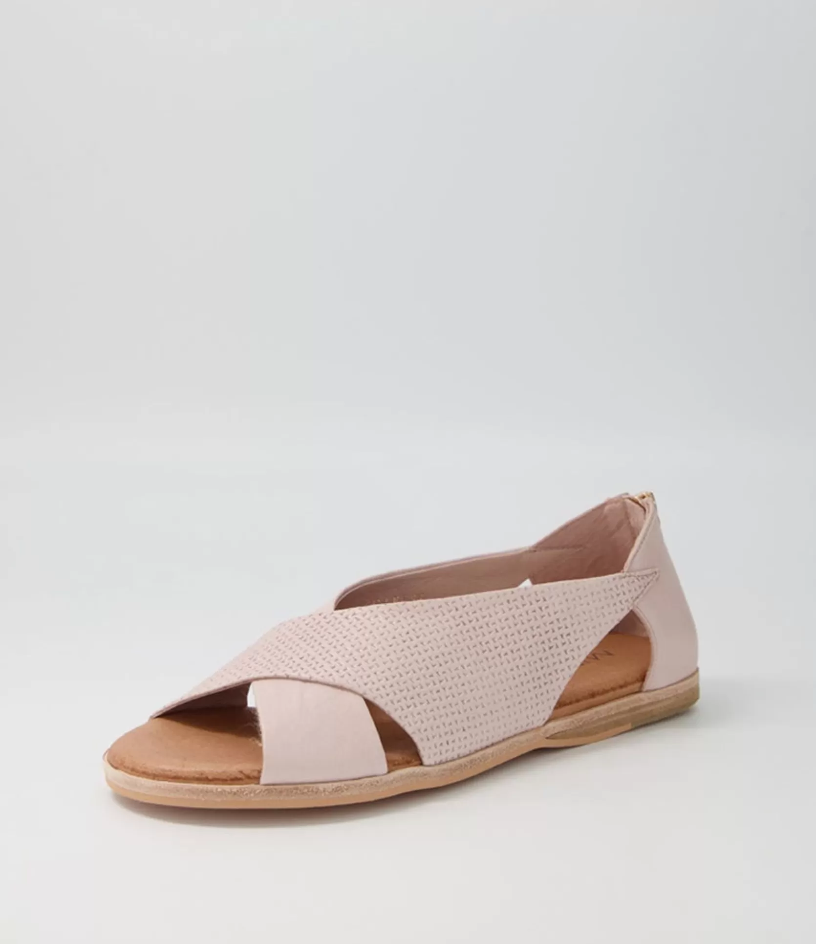 Store Tati Dusty Pink Print Leather Slides Women Flats