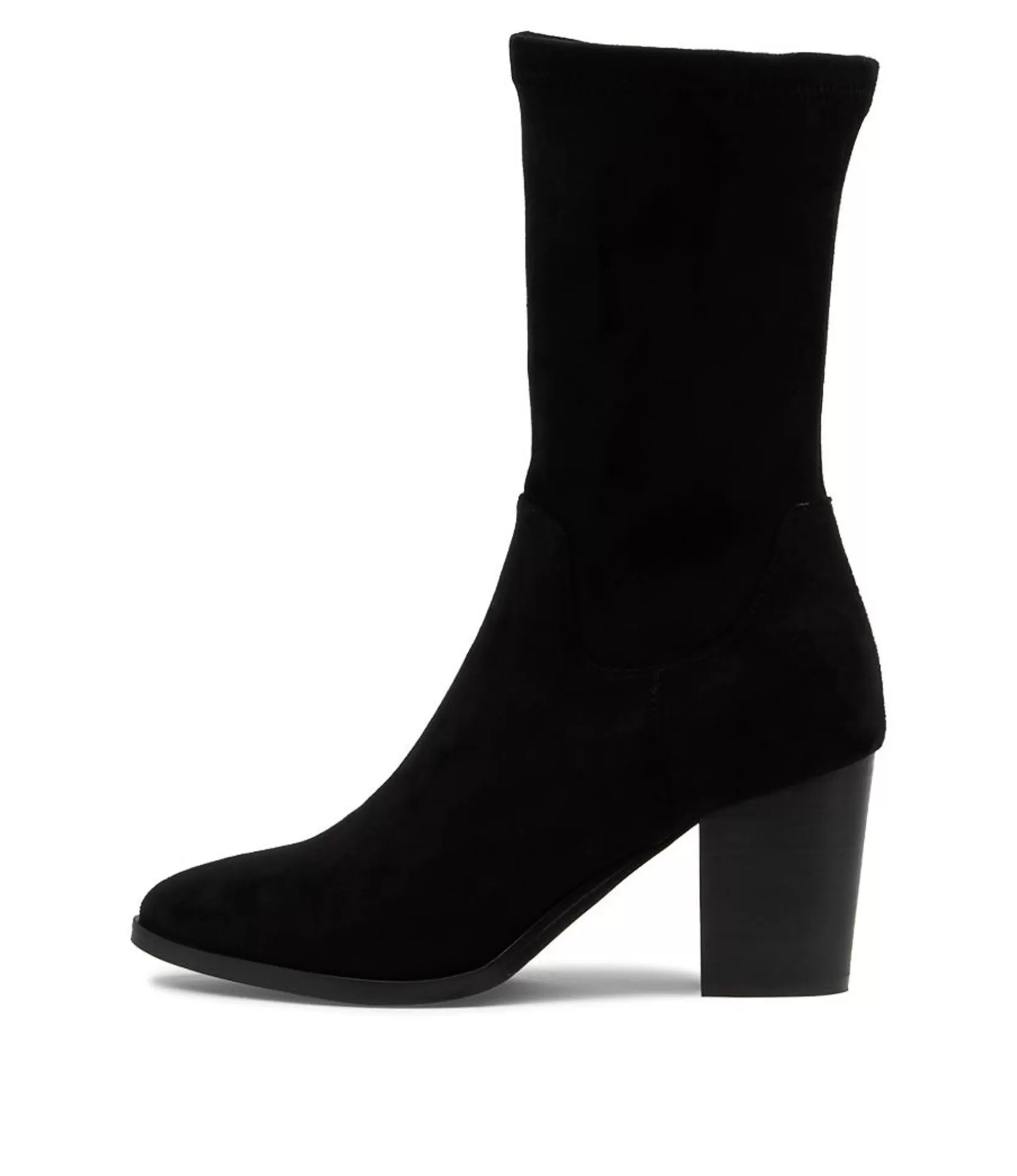 Best Sale Tayden Black Microsuede Calf Boots Women Ankle Boots
