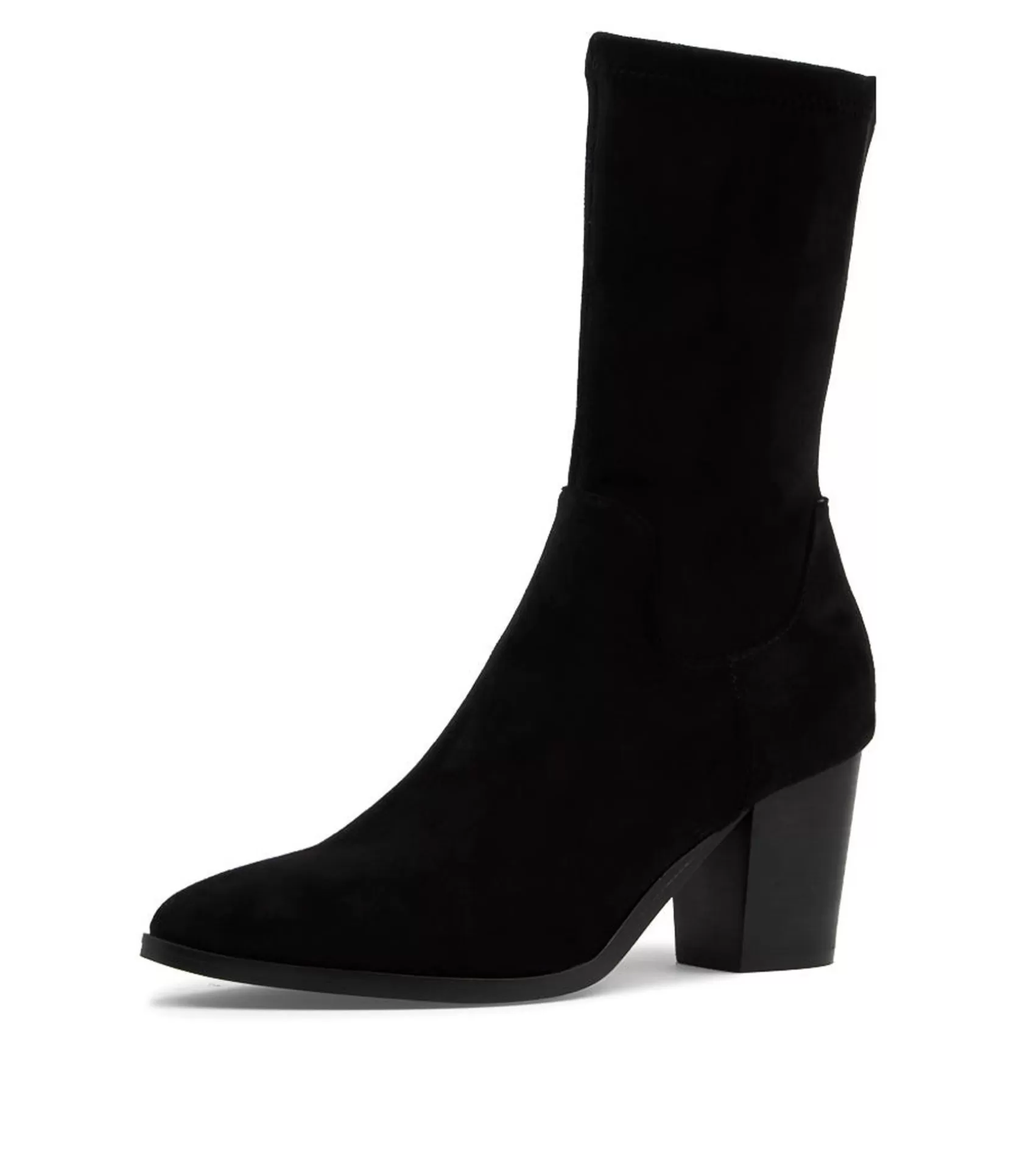 Best Sale Tayden Black Microsuede Calf Boots Women Ankle Boots
