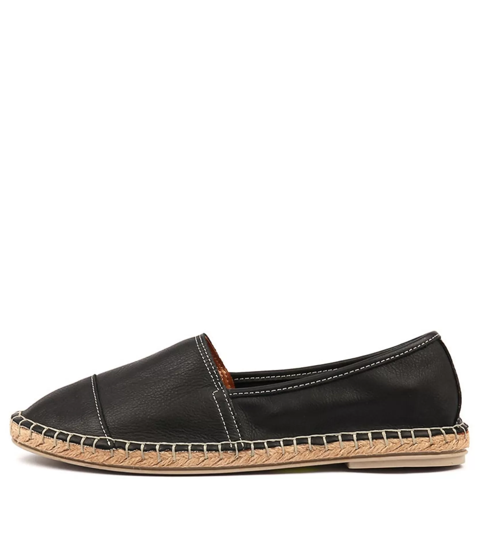 Store Tellar Black Leather Women Espadrilles