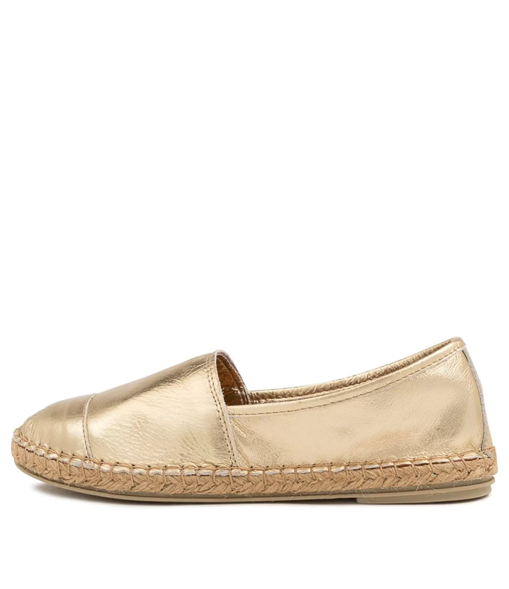 Clearance Tellar Pale Gold Leather Women Espadrilles