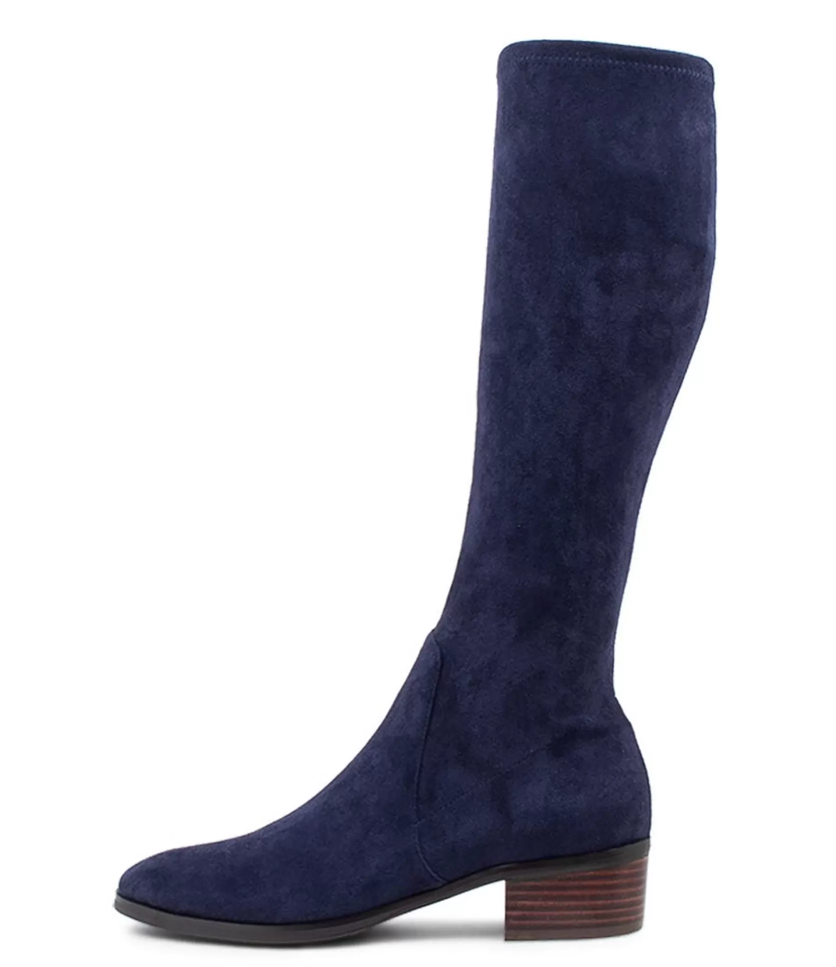 Discount Tenley Navy Stretch Microsuede Knee High Boots Women Boots
