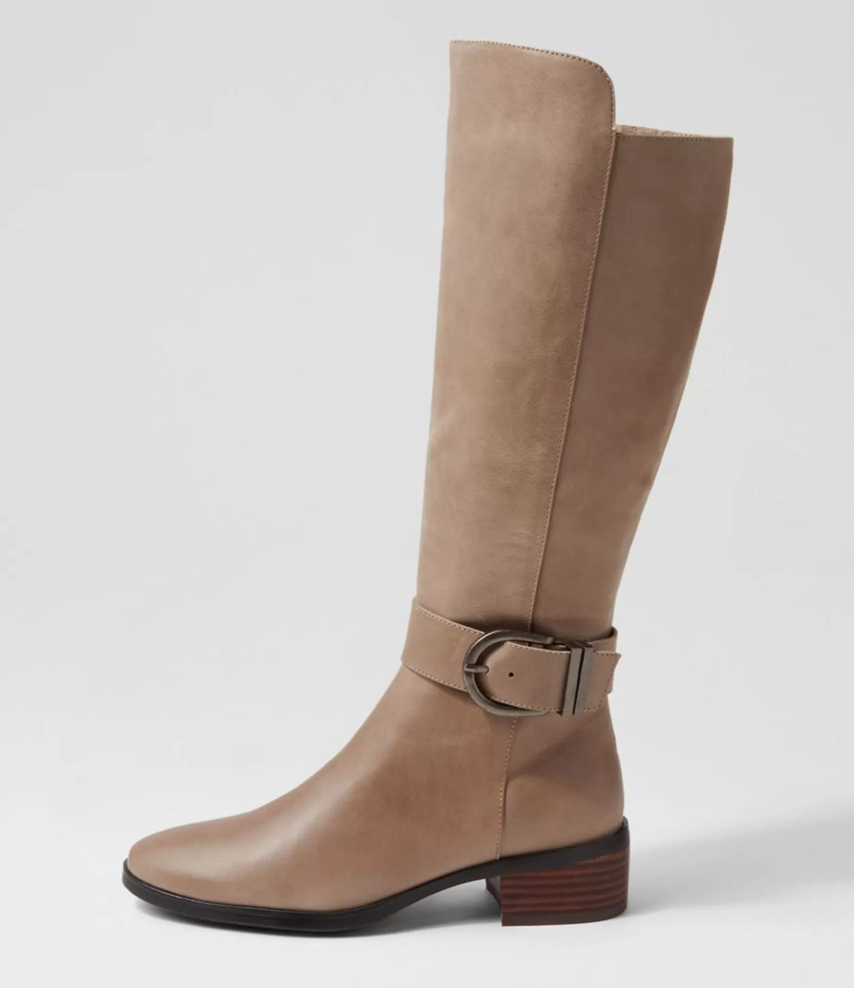 Clearance Tish Smoke Leather Knee High Boots Women Boots