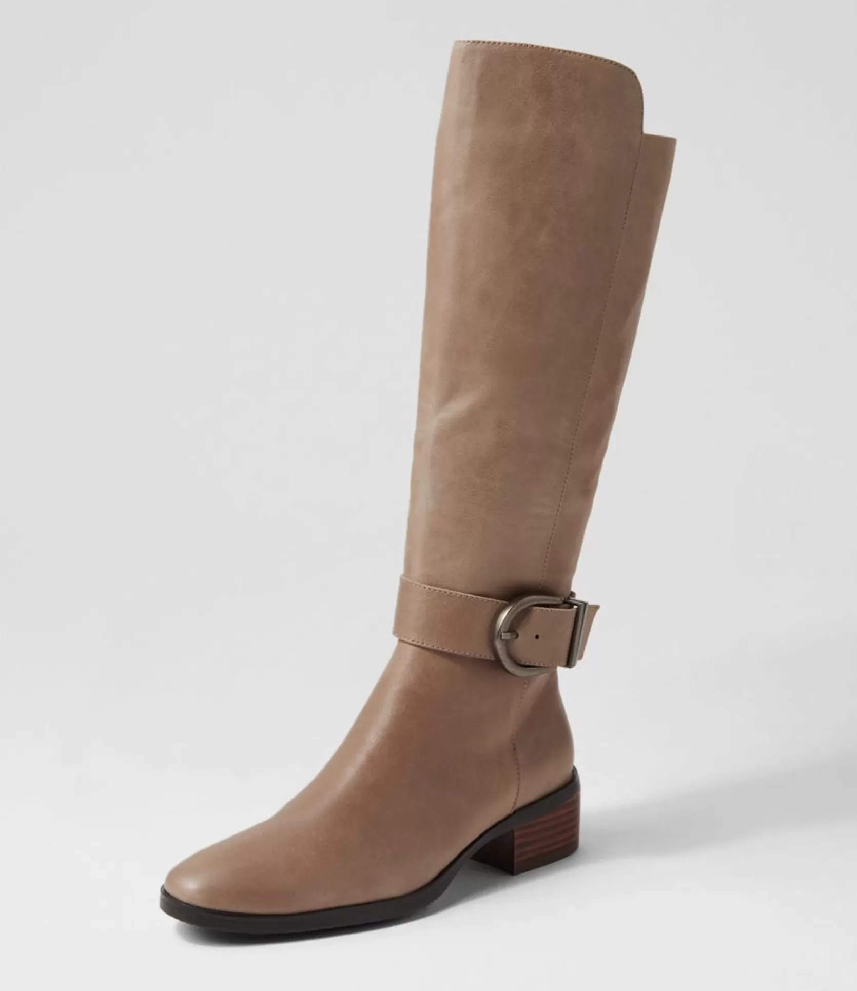 Clearance Tish Smoke Leather Knee High Boots Women Boots