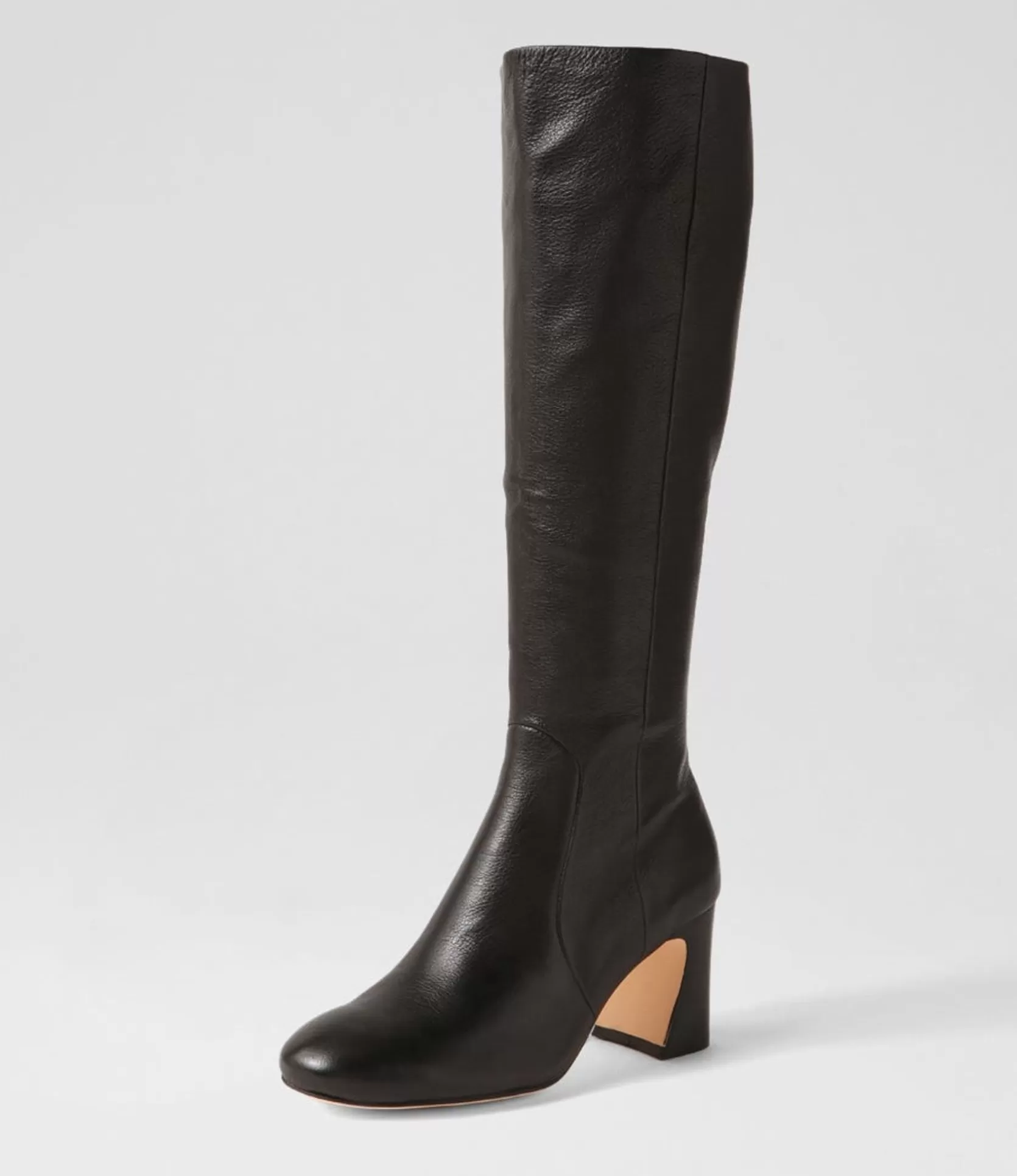 Best Tolene Black Leather Knee High Boots Women Boots